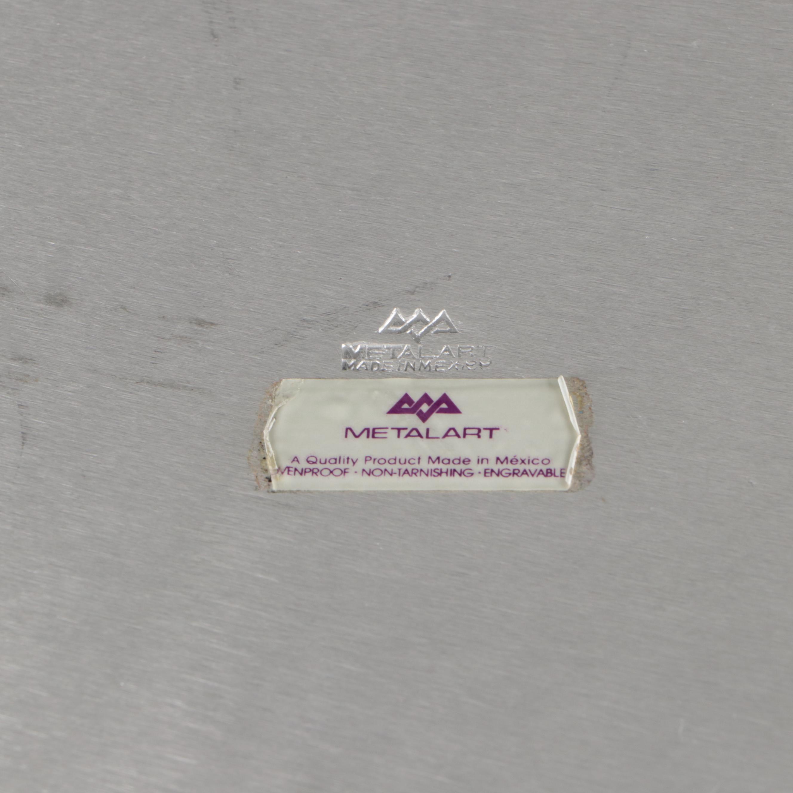 Metalart Metal Serving Platters with Pincer Shaped Lobster Crackers