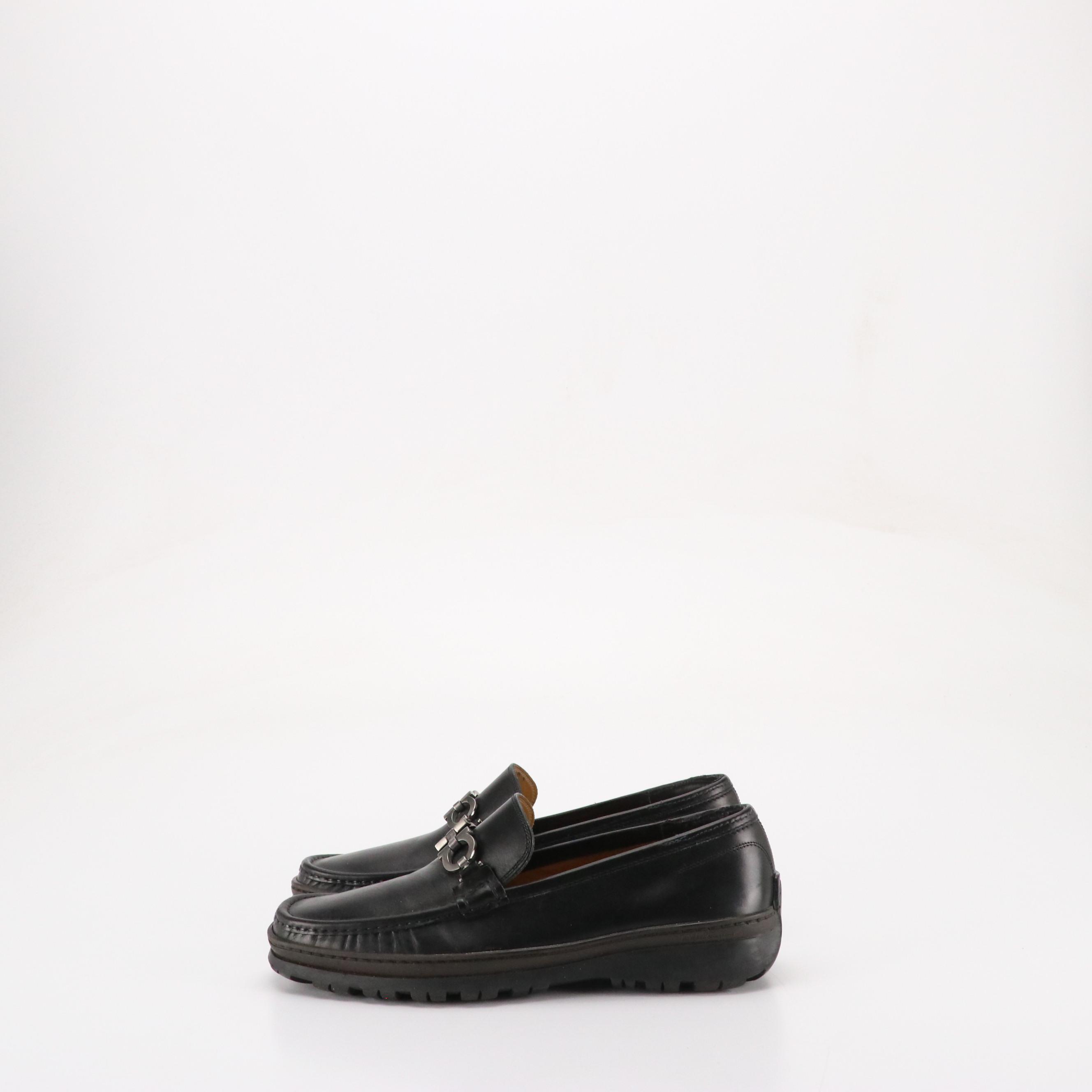 Men's Salvatore Ferragamo Gancini Lug Sole Urban Moccasins in Leather
