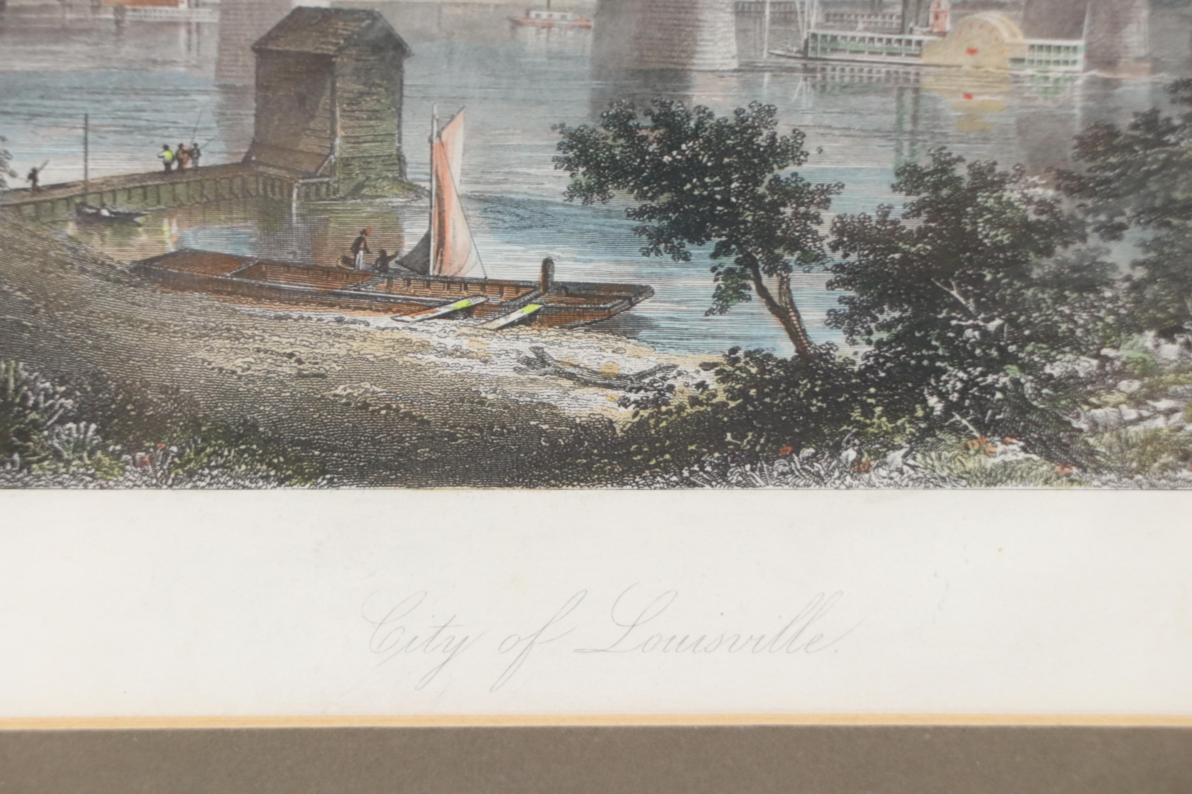 A. C. Warren Hand-Colored Engraving "City of Lousiville," 1872