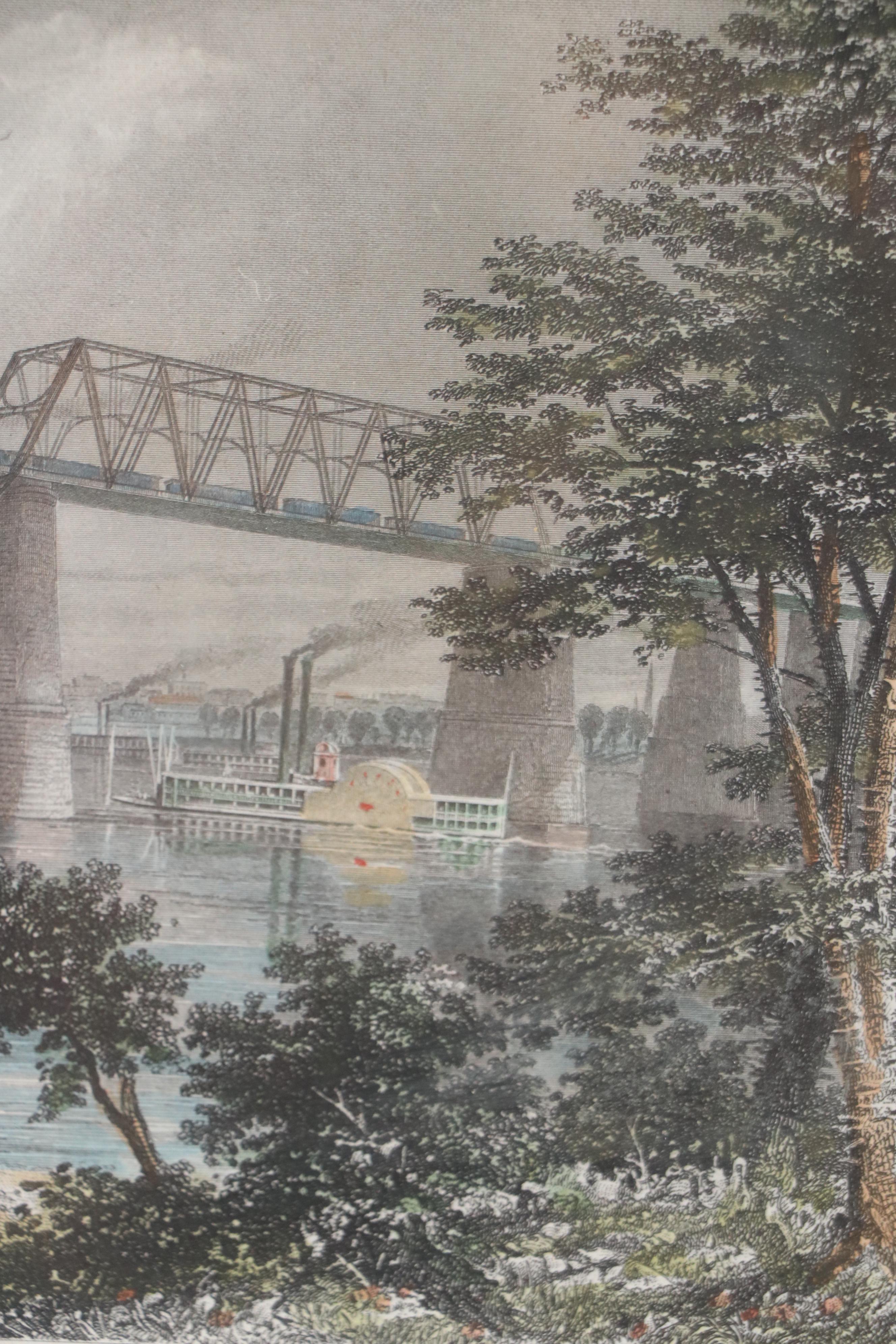 A. C. Warren Hand-Colored Engraving "City of Lousiville," 1872