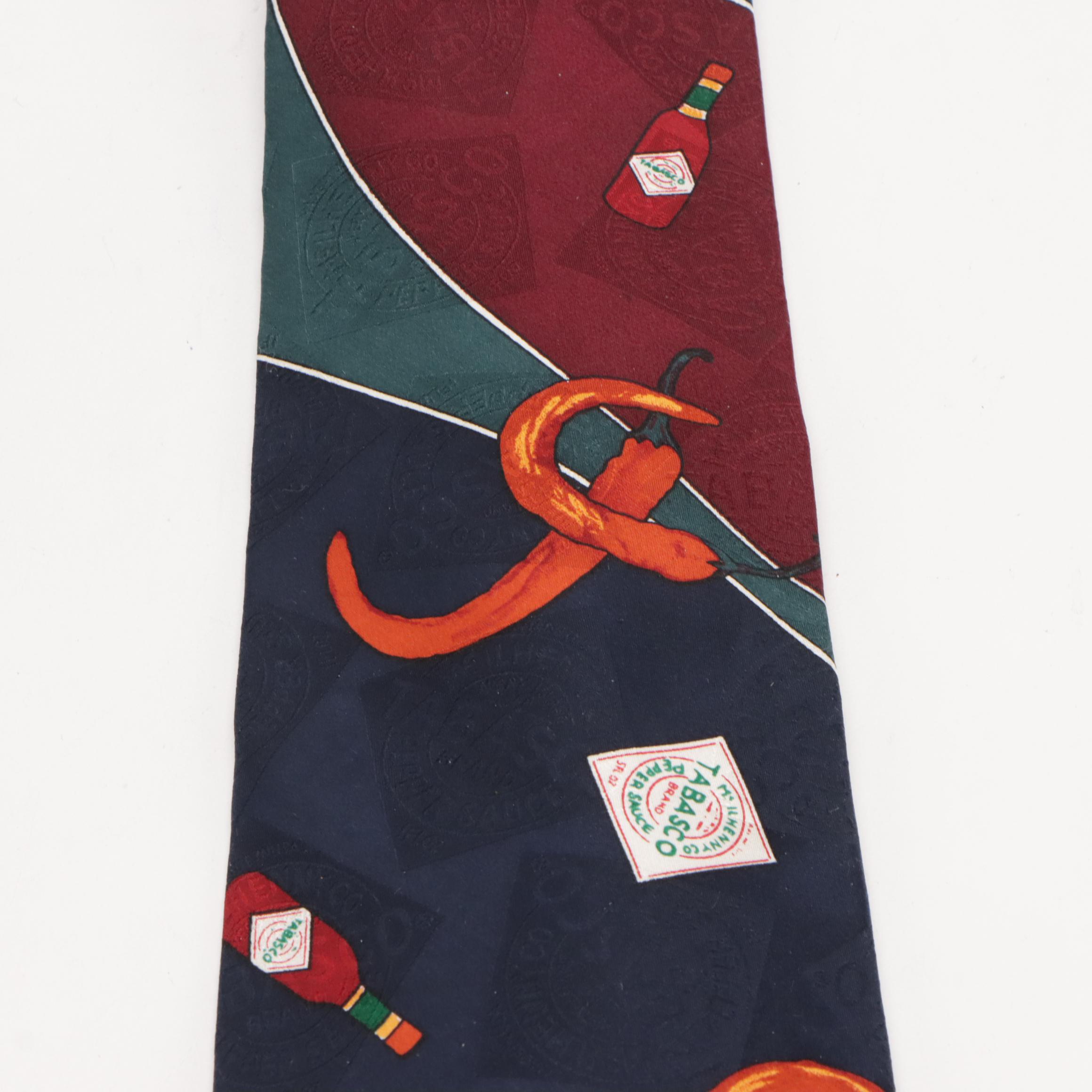 McDonald's and Tabasco Hot Sauce Printed Silk Neckties