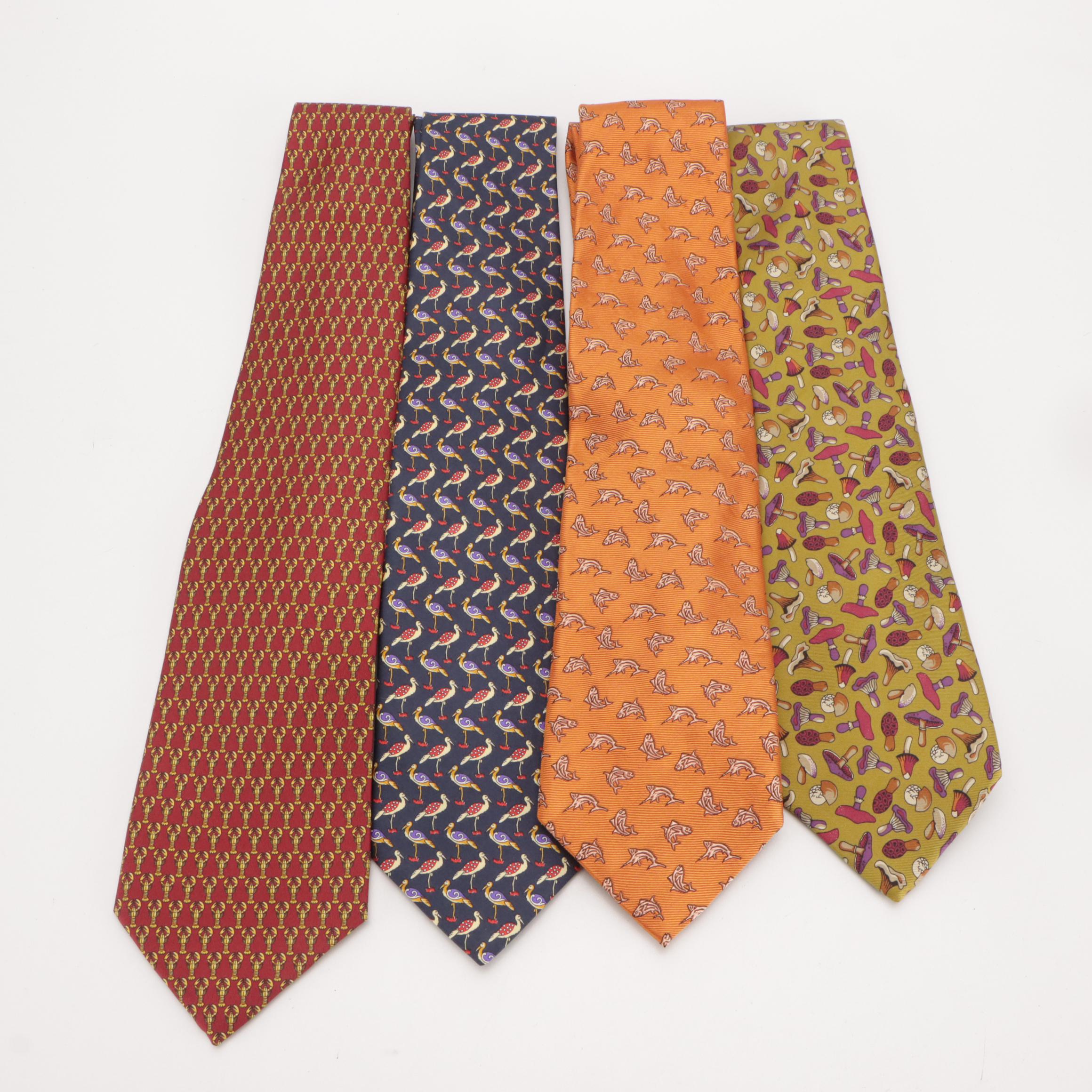 Men's Fun Abstract Printed Silk Neckties by Polo Ralph Lauren, H Stockton & More