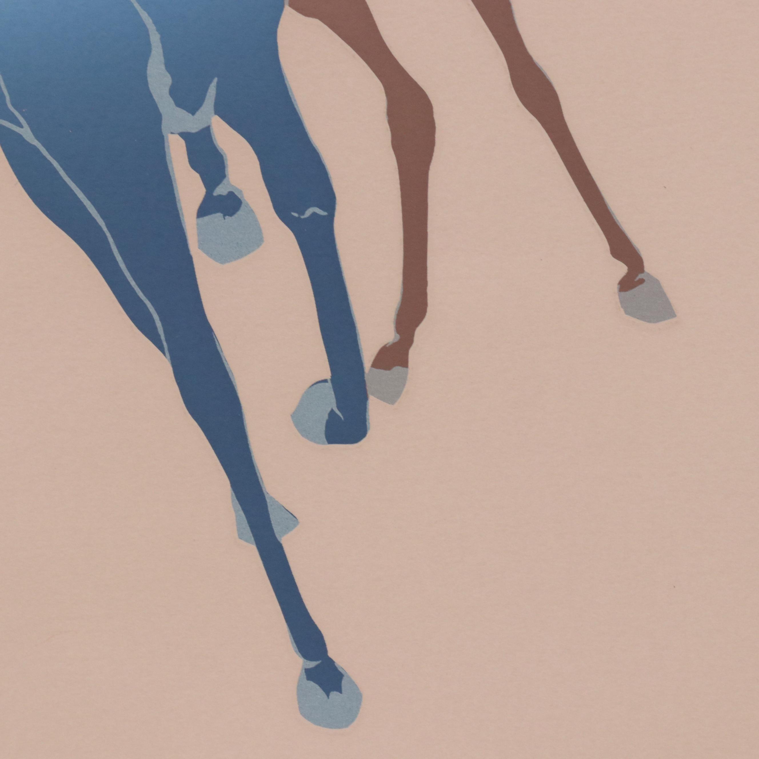 Serigraph of Running Horses "Wilds," 1985