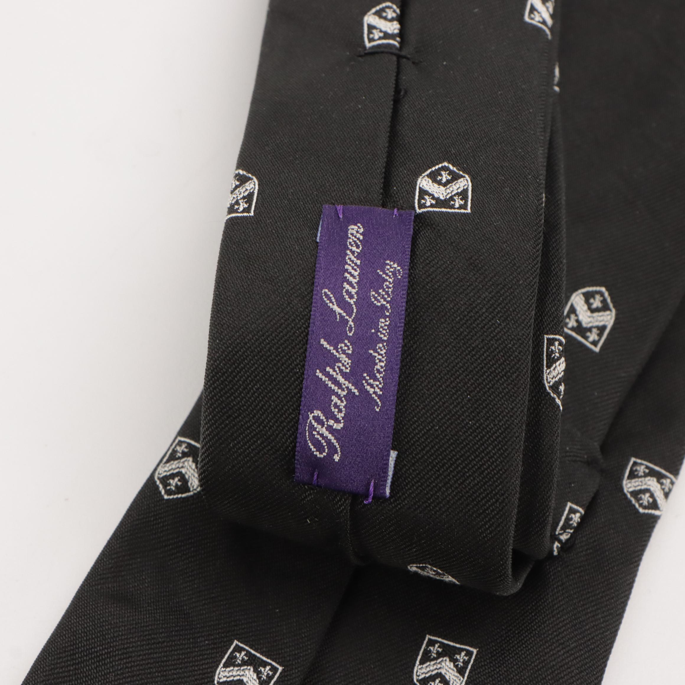 Ralph Lauren Patterned Silk Jacquard Neckties, With Tags