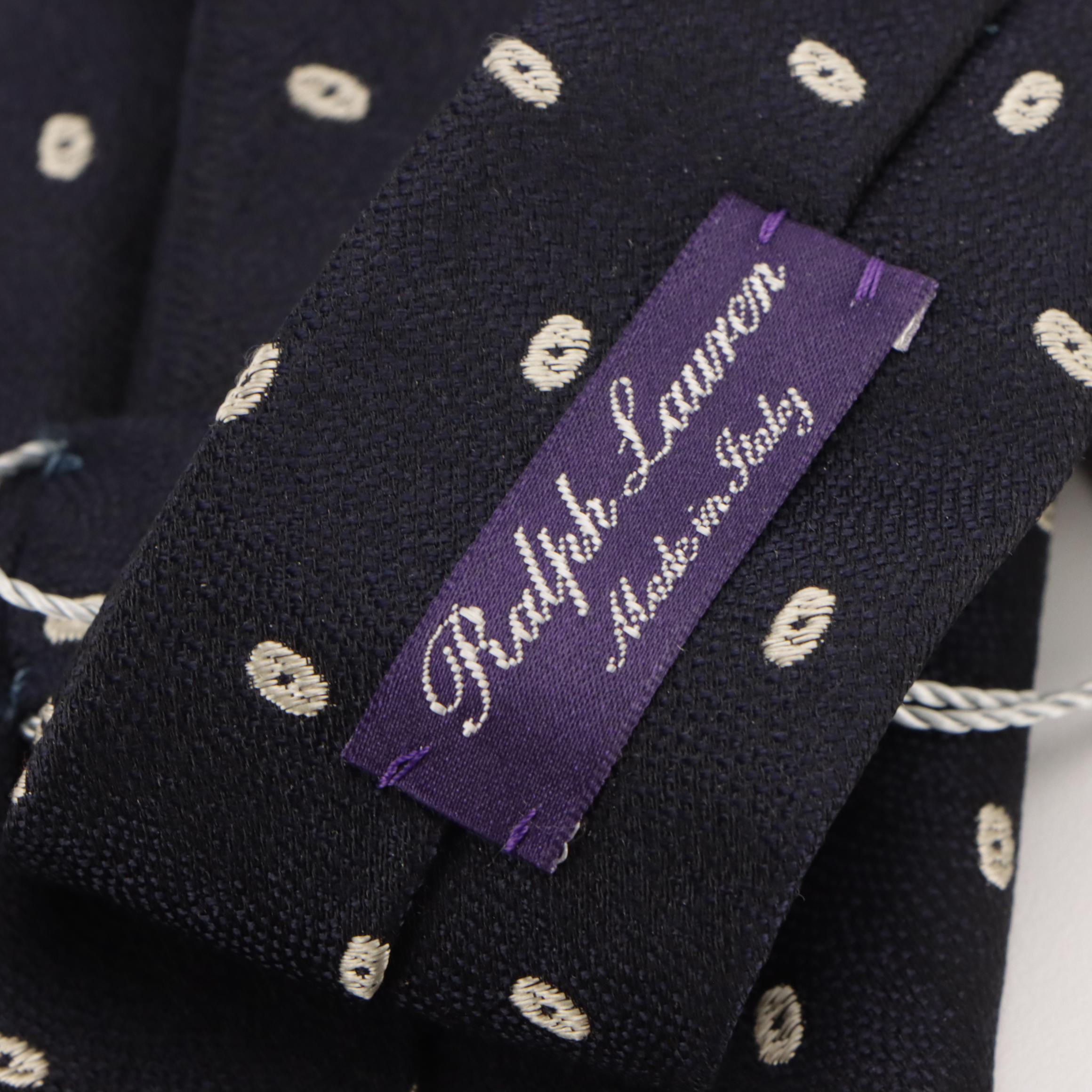 Ralph Lauren Patterned Silk Jacquard Neckties, With Tags