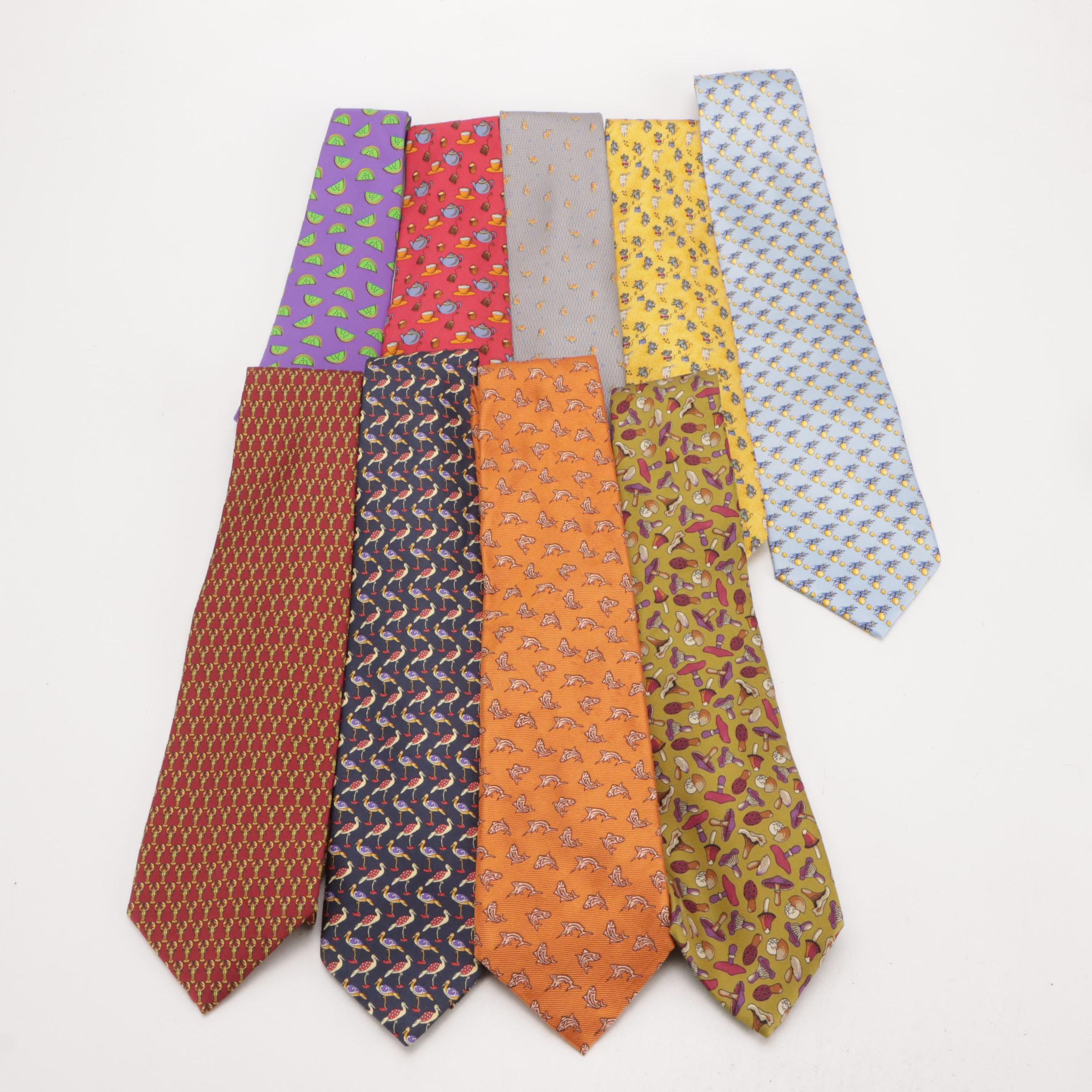 Men's Fun Abstract Printed Silk Neckties by Polo Ralph Lauren, H Stockton & More