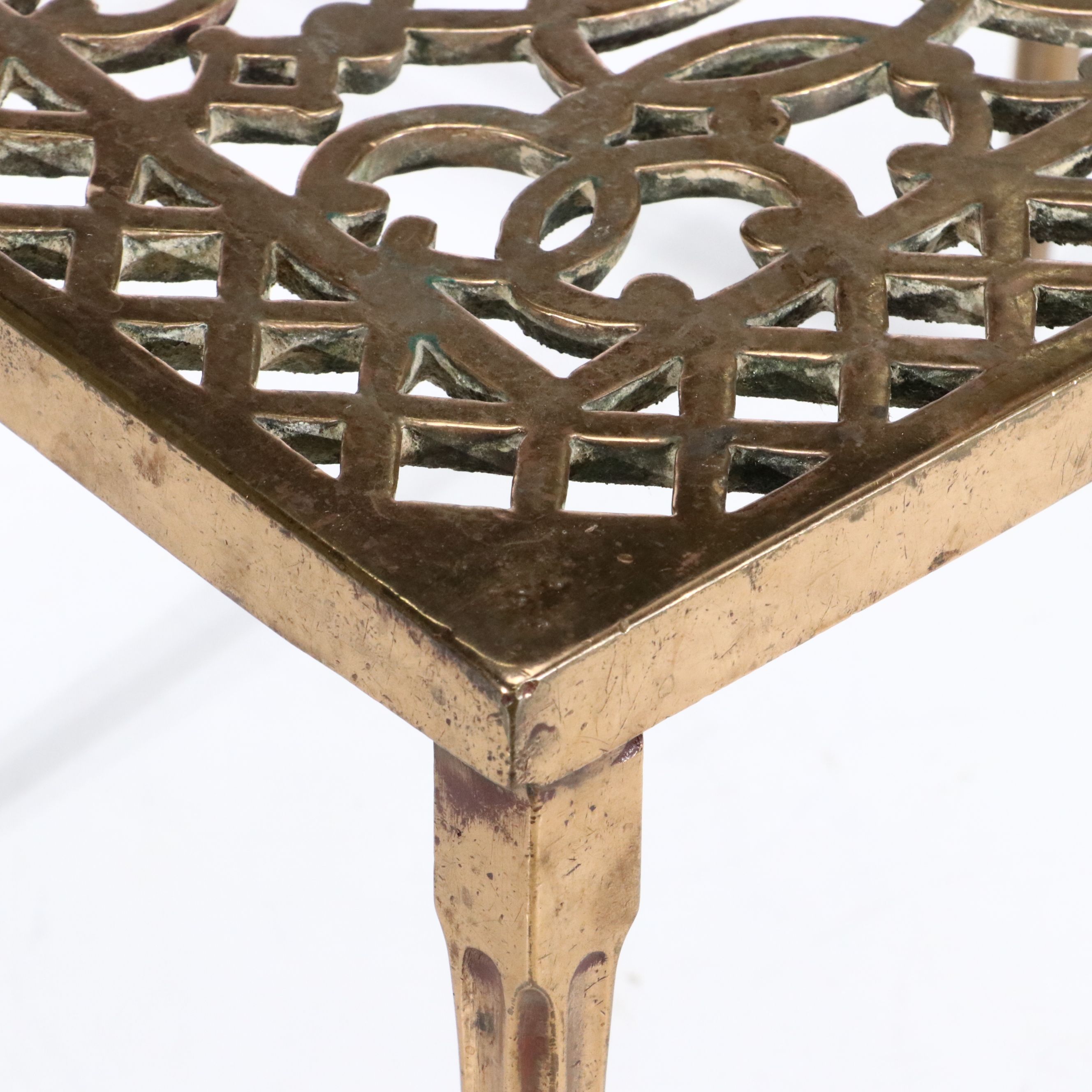 Georgian Style Brass Fireplace Trivet, 19th Century