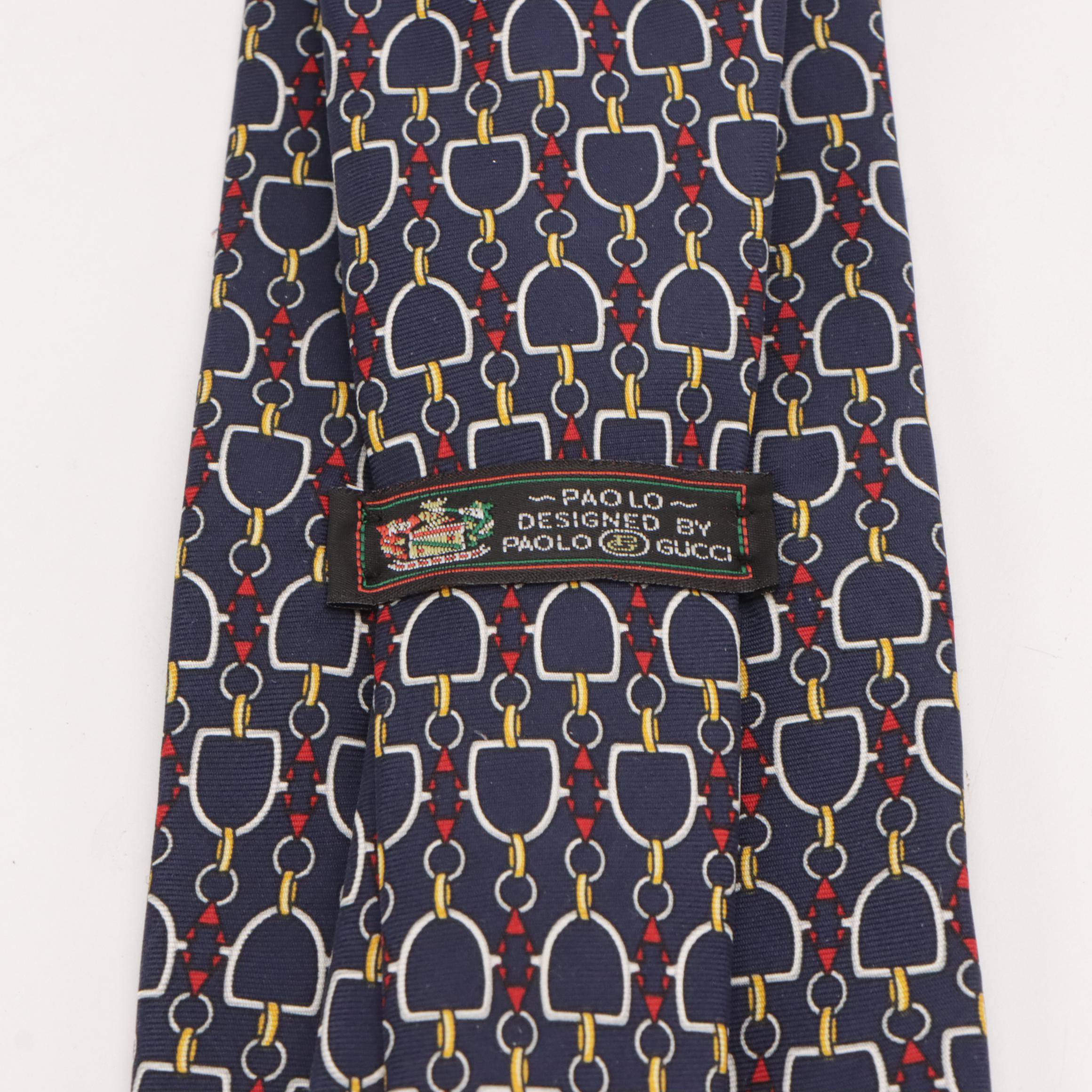 Paolo Gucci and Versace Vintage Patterned Silk Neckties
