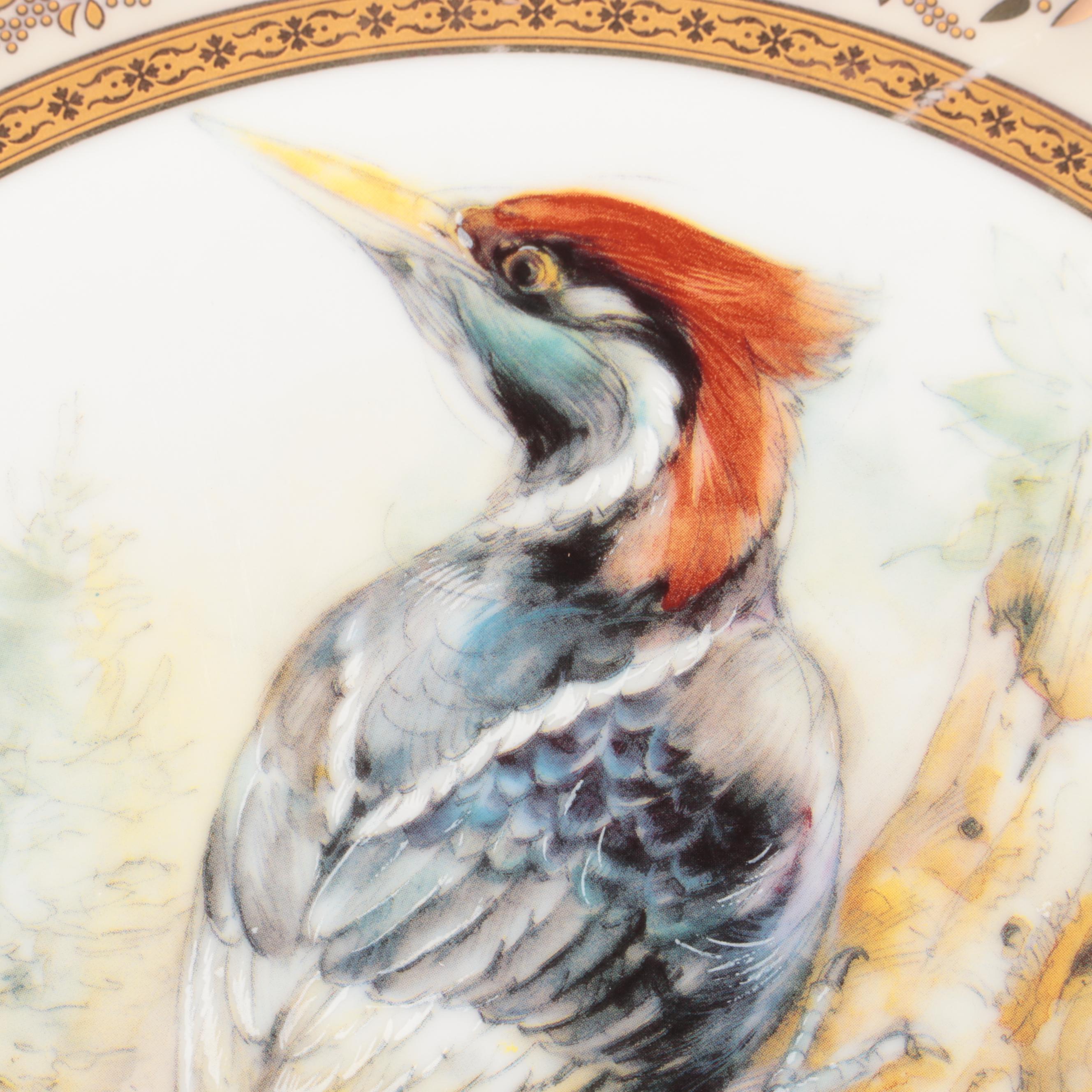 Fine Royal Porcelain Bird Theme Cabinet Plates