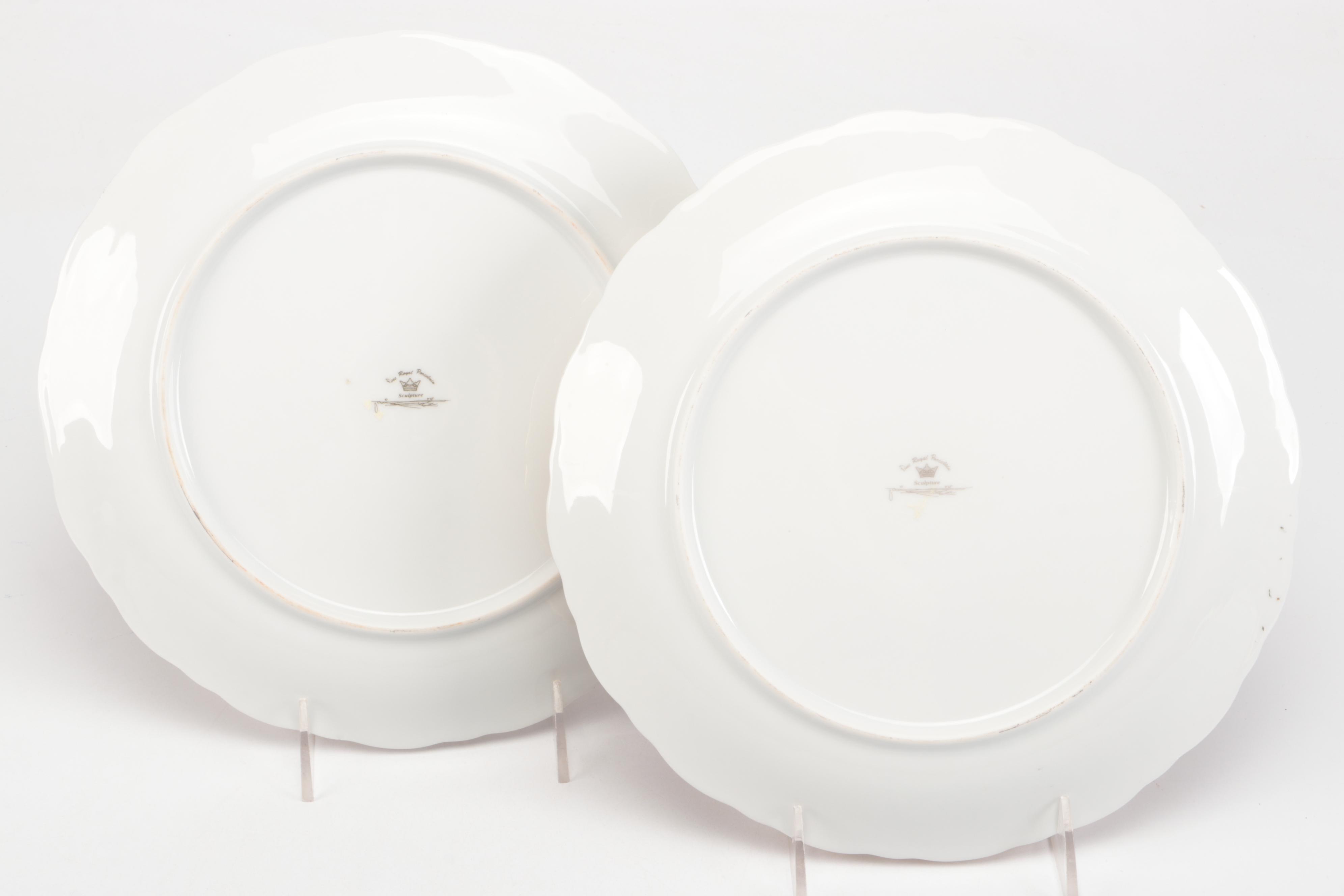 Fine Royal Porcelain Bird Theme Cabinet Plates