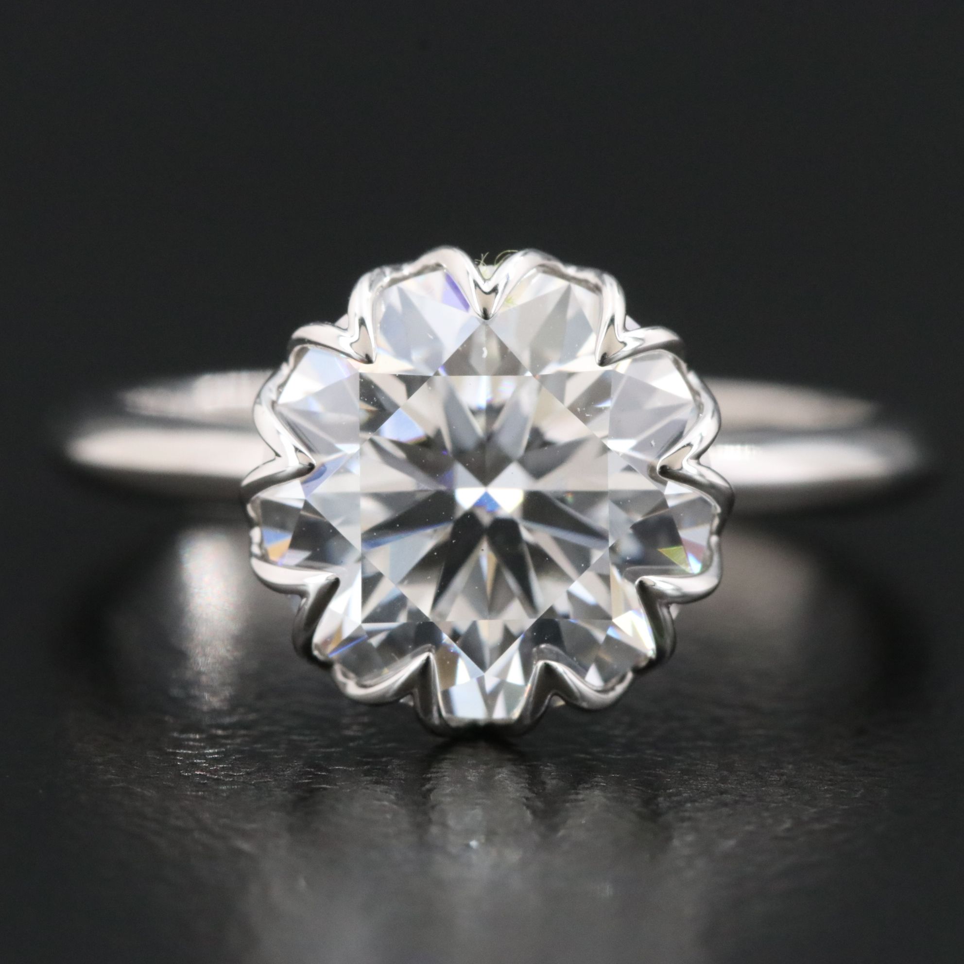 Platinum 3.10 CT Lab Grown Diamond Solitaire Ring with IGI Report