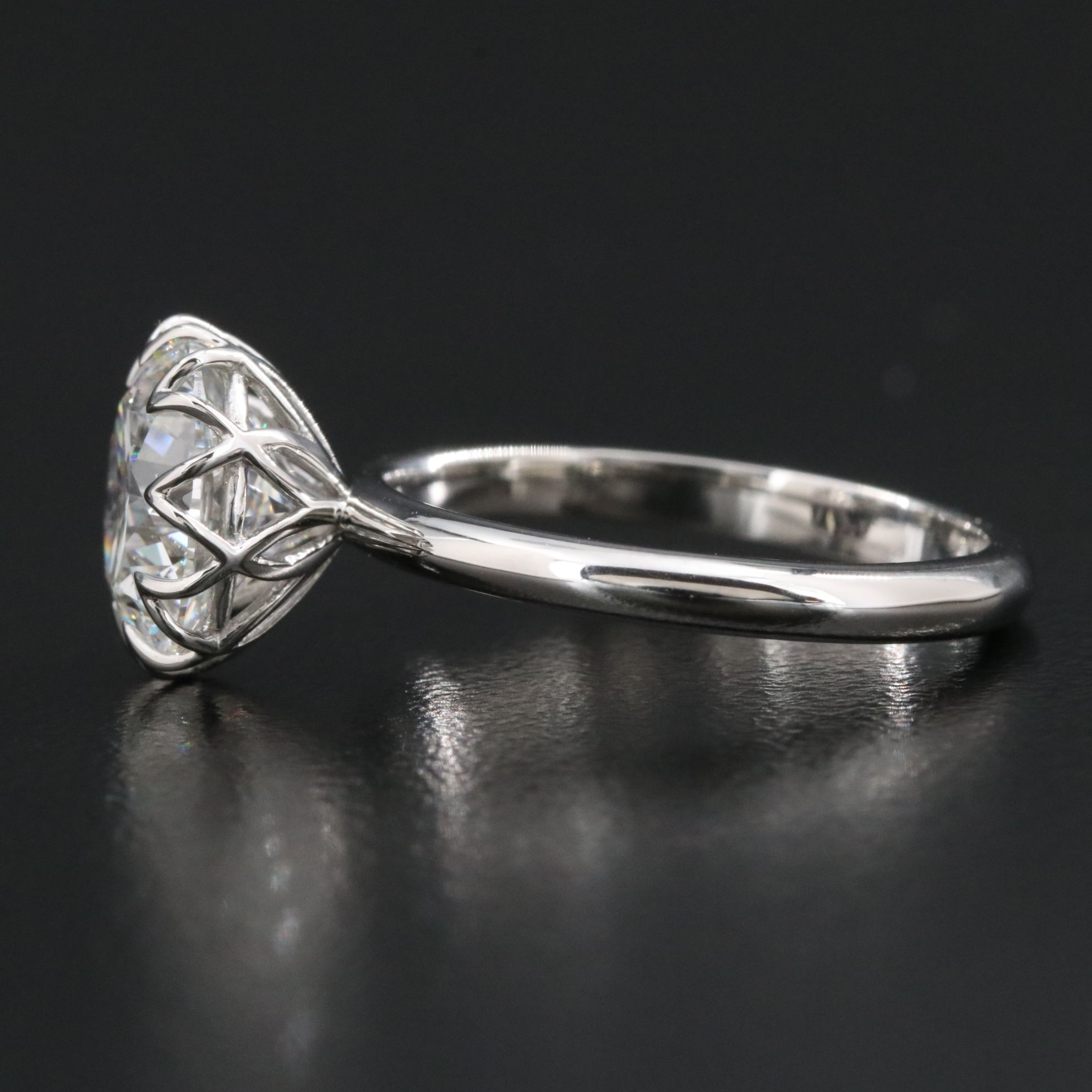 Platinum 3.10 CT Lab Grown Diamond Solitaire Ring with IGI Report