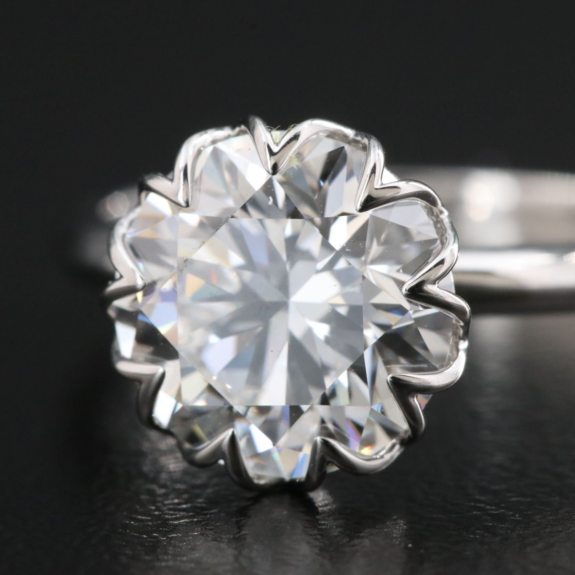 Platinum 3.10 CT Lab Grown Diamond Solitaire Ring with IGI Report