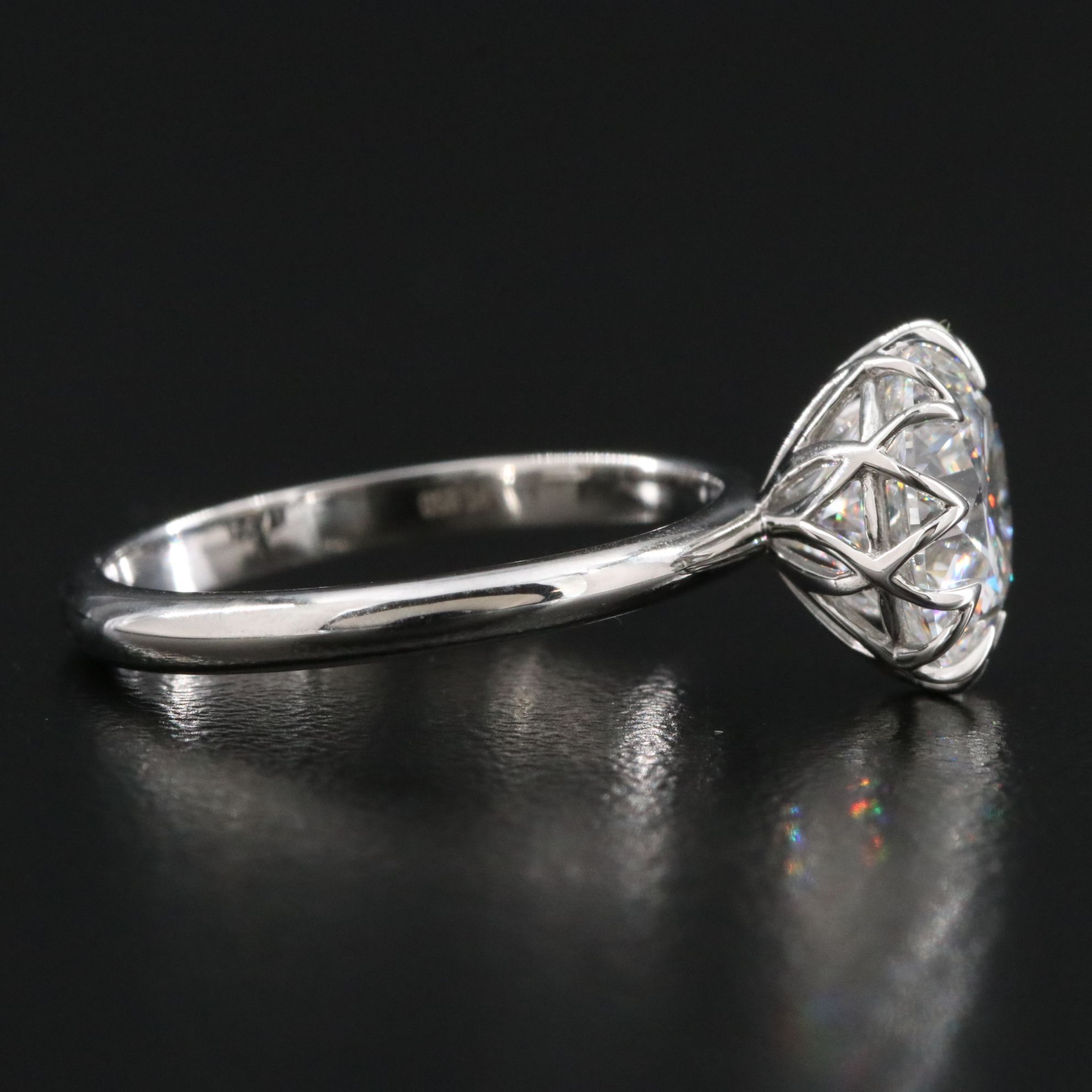 Platinum 3.10 CT Lab Grown Diamond Solitaire Ring with IGI Report