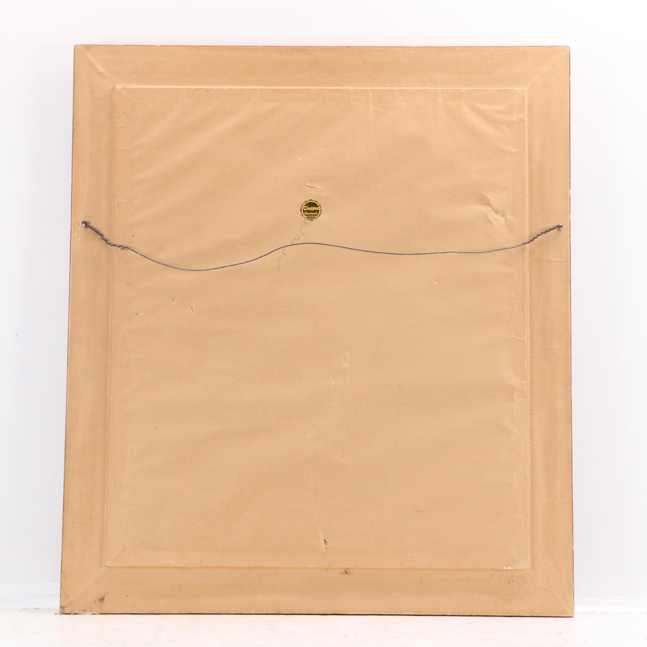 Family Portrait Oil Painting, Circa 1950