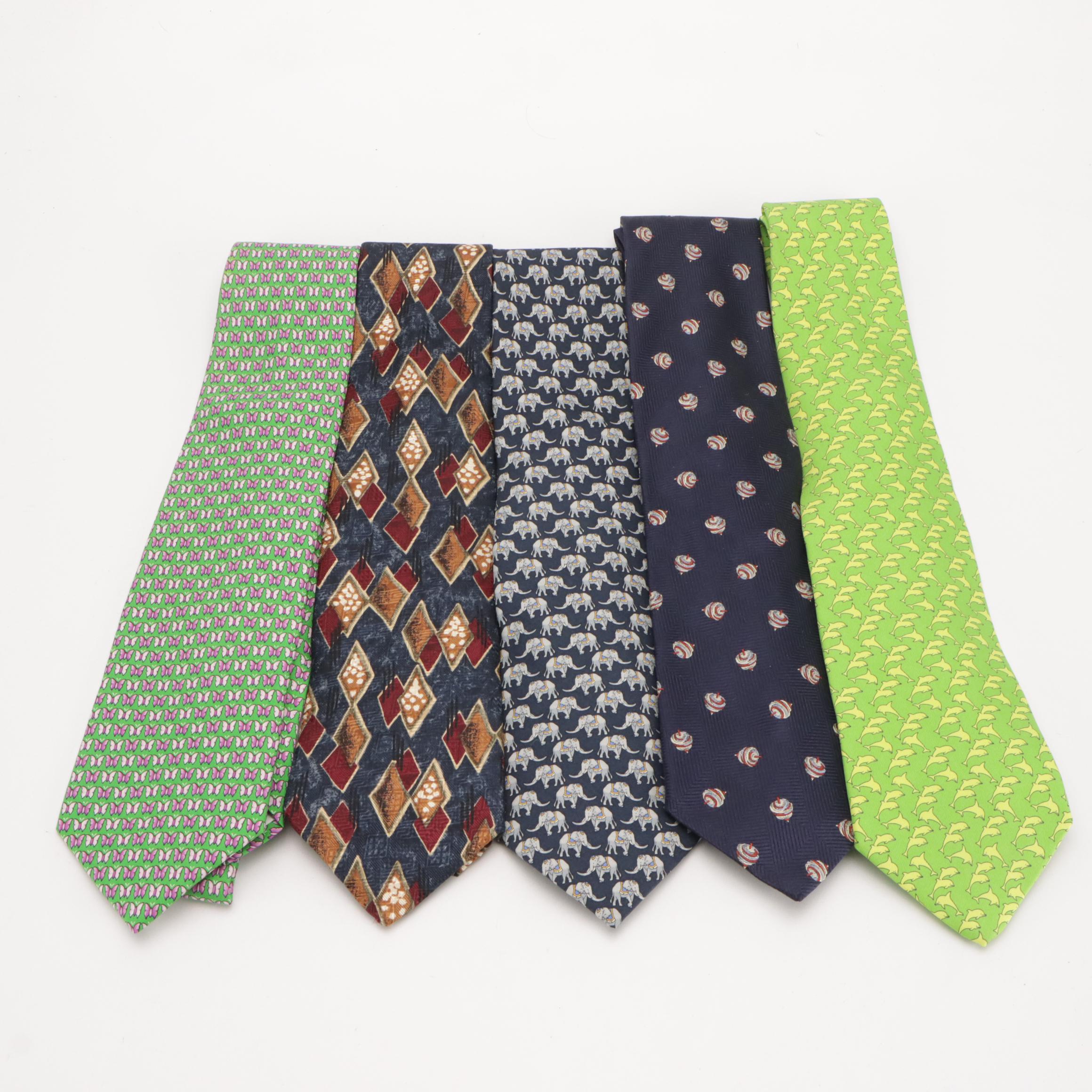 Men's Silk Printed Neckties from Banana Republic and Brooks Brothers