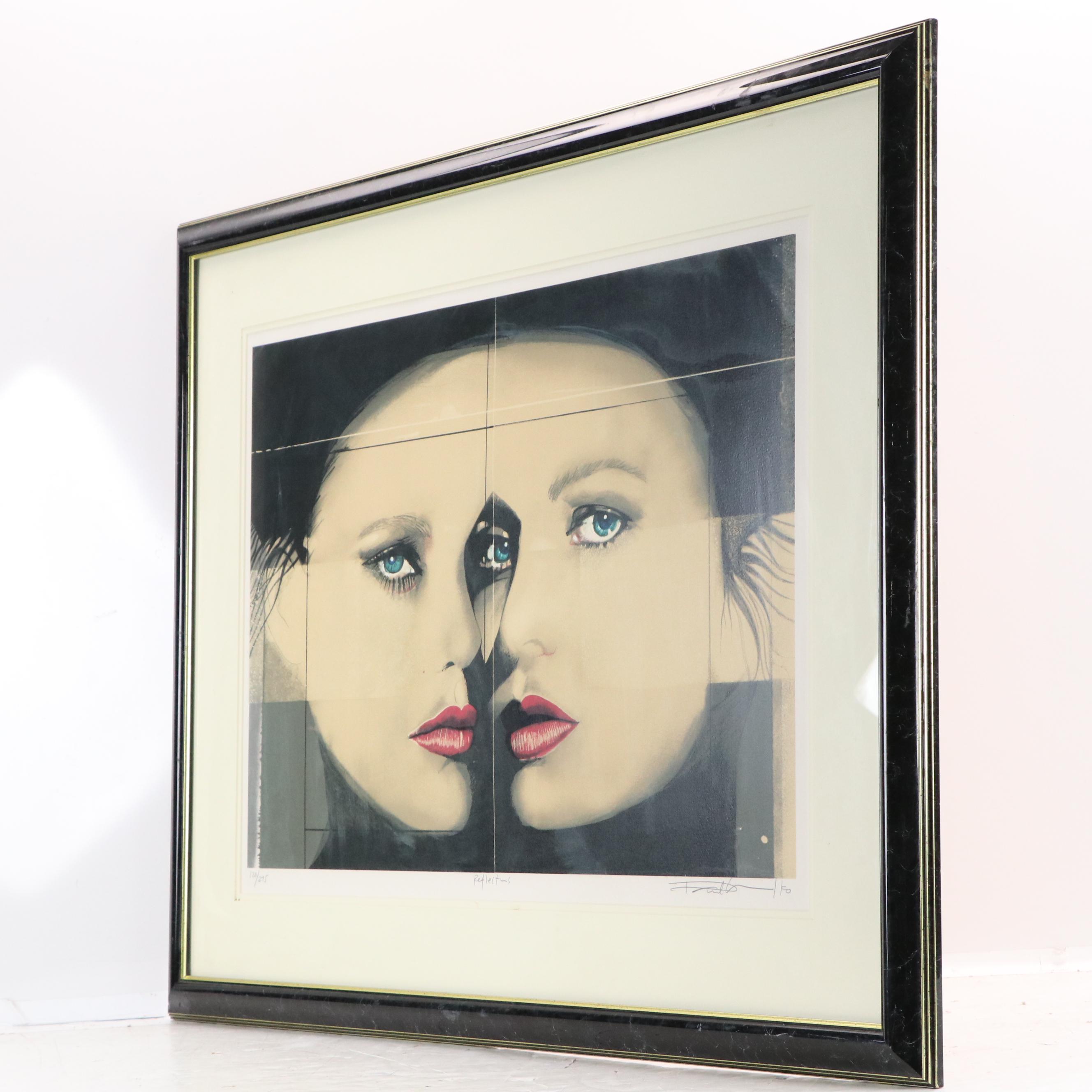 Paul Chelko Lithograph "Reflections," Circa 1980