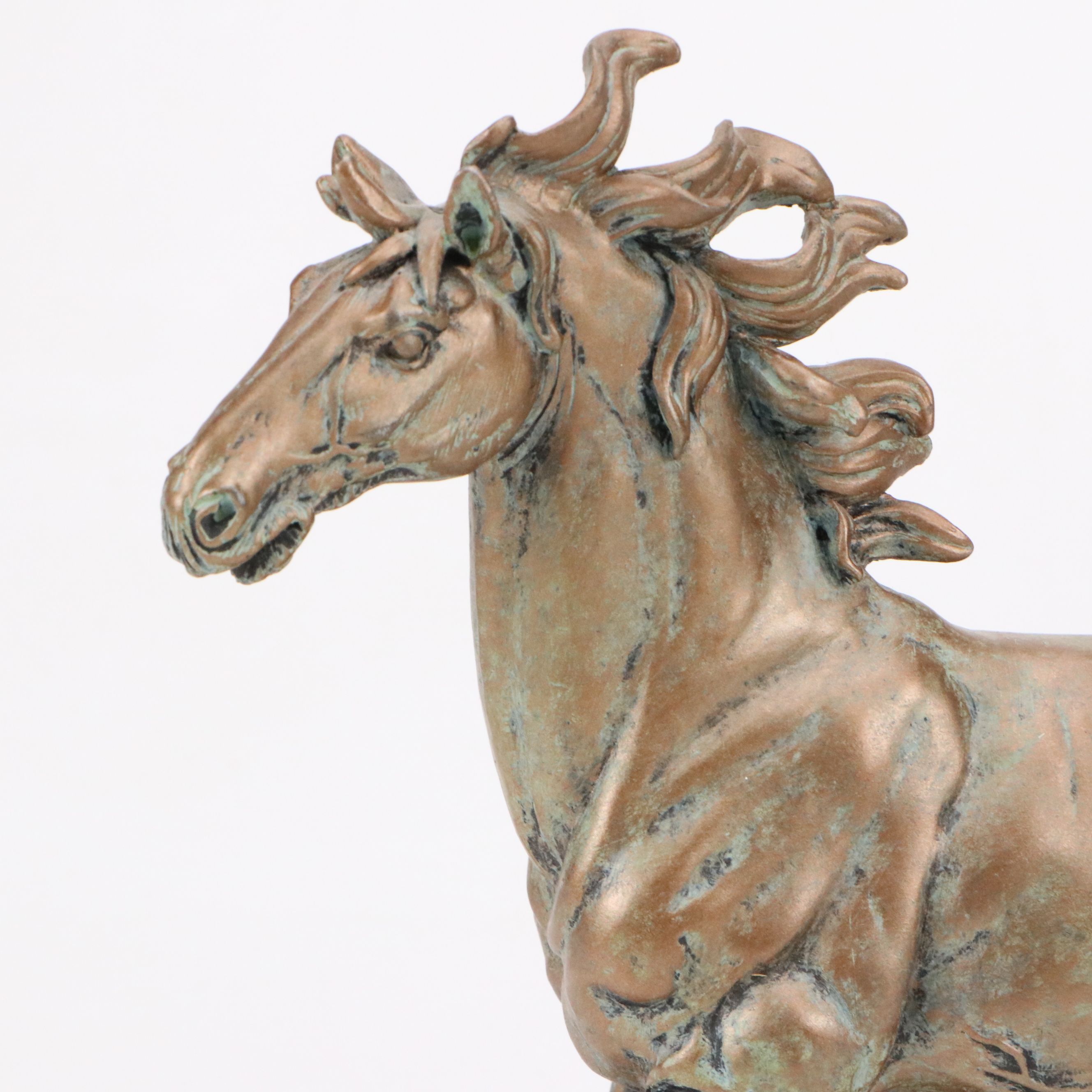 Bronzed Finish Figure of Trotting Horse