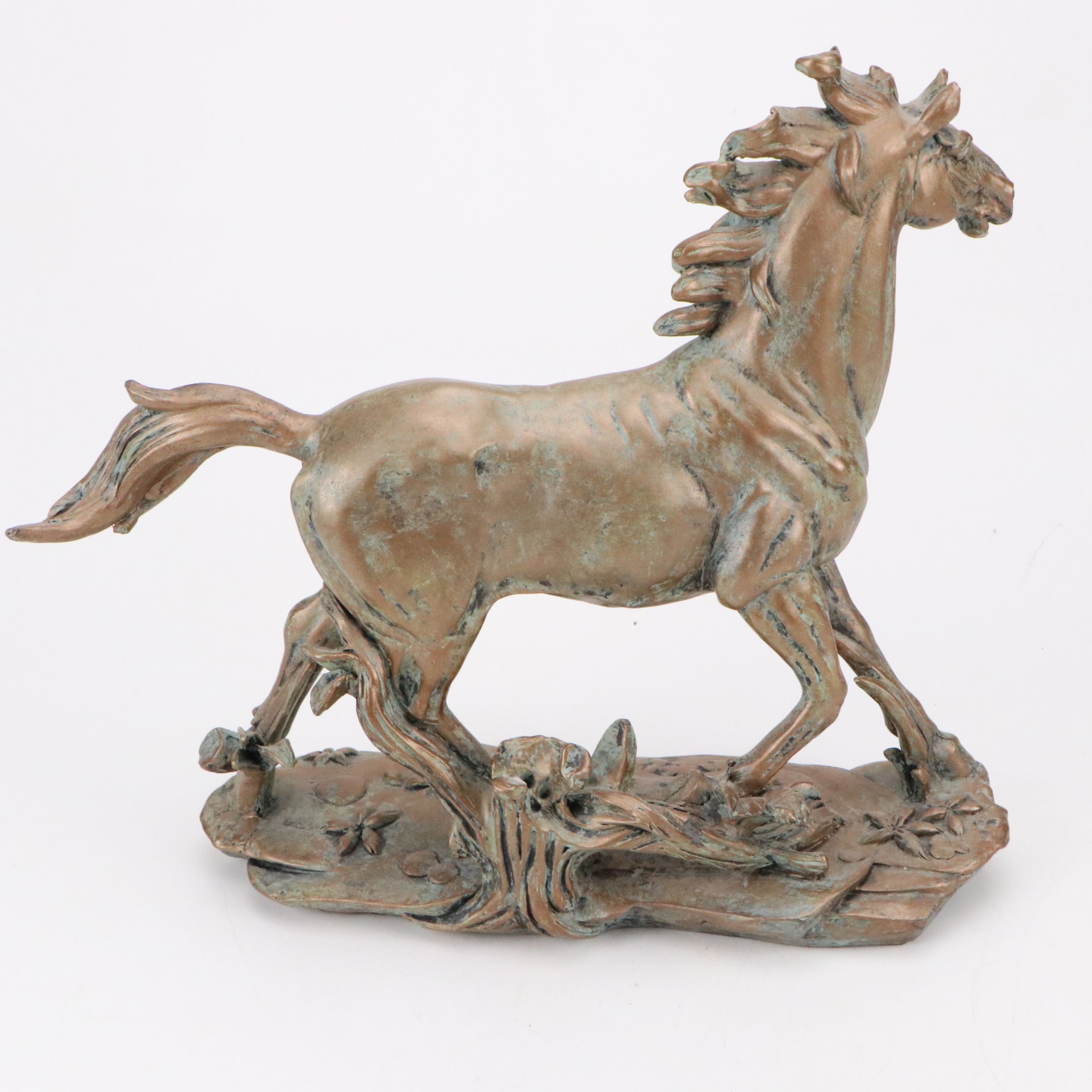 Bronzed Finish Figure of Trotting Horse