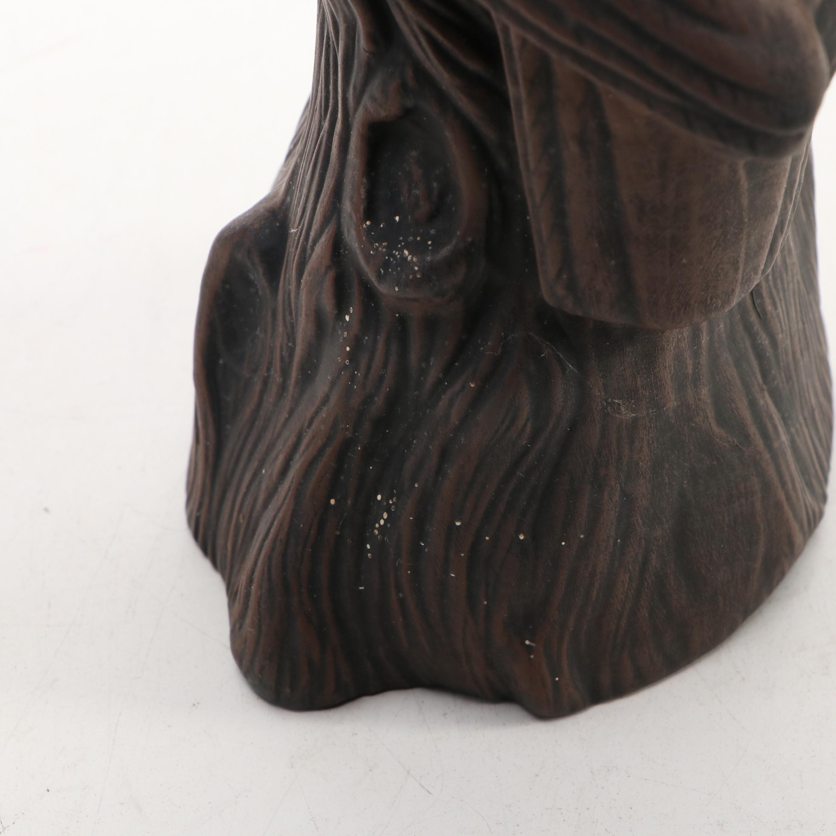 Jumping Fish Ashtray with Ceramic Perched Owl, 20th Century