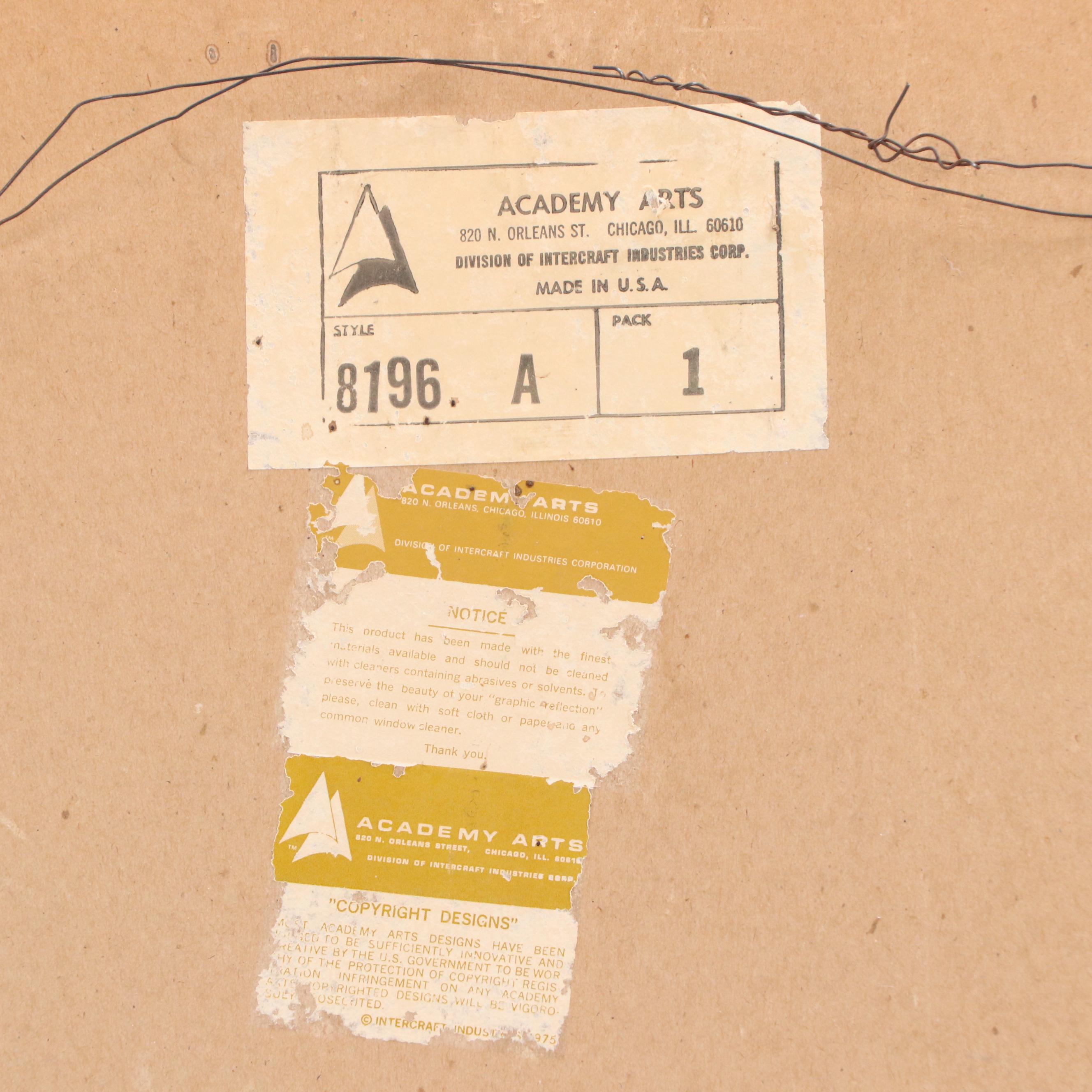 Screenprinted Mirror With Peperomia Plant Motif, Circa 1970