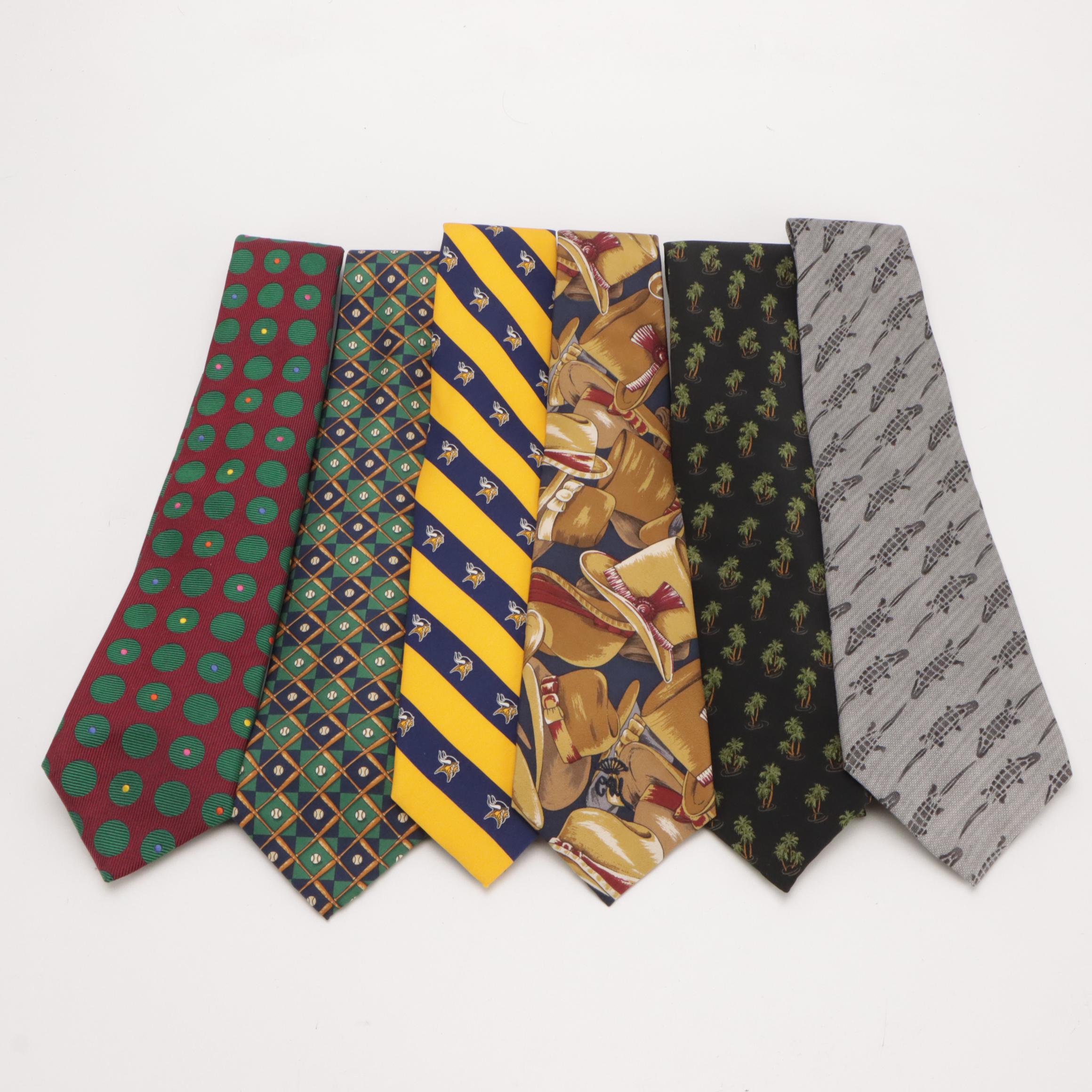 Men's Tommy Bahama Summer Themed Silk Neckties and Other Printed Neckties