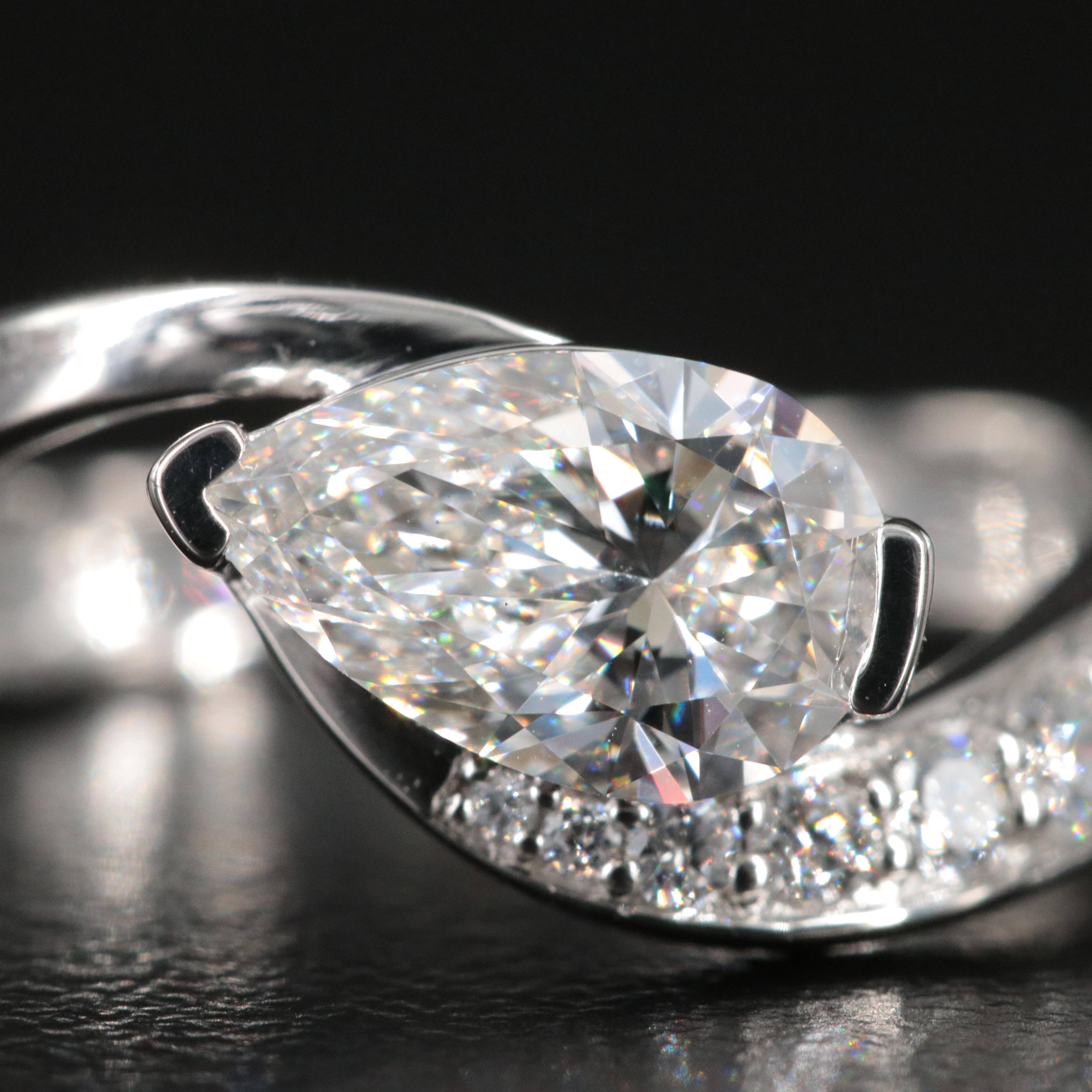 Platinum 1.44 CTW Lab Grown Diamond Ring with IGI Report