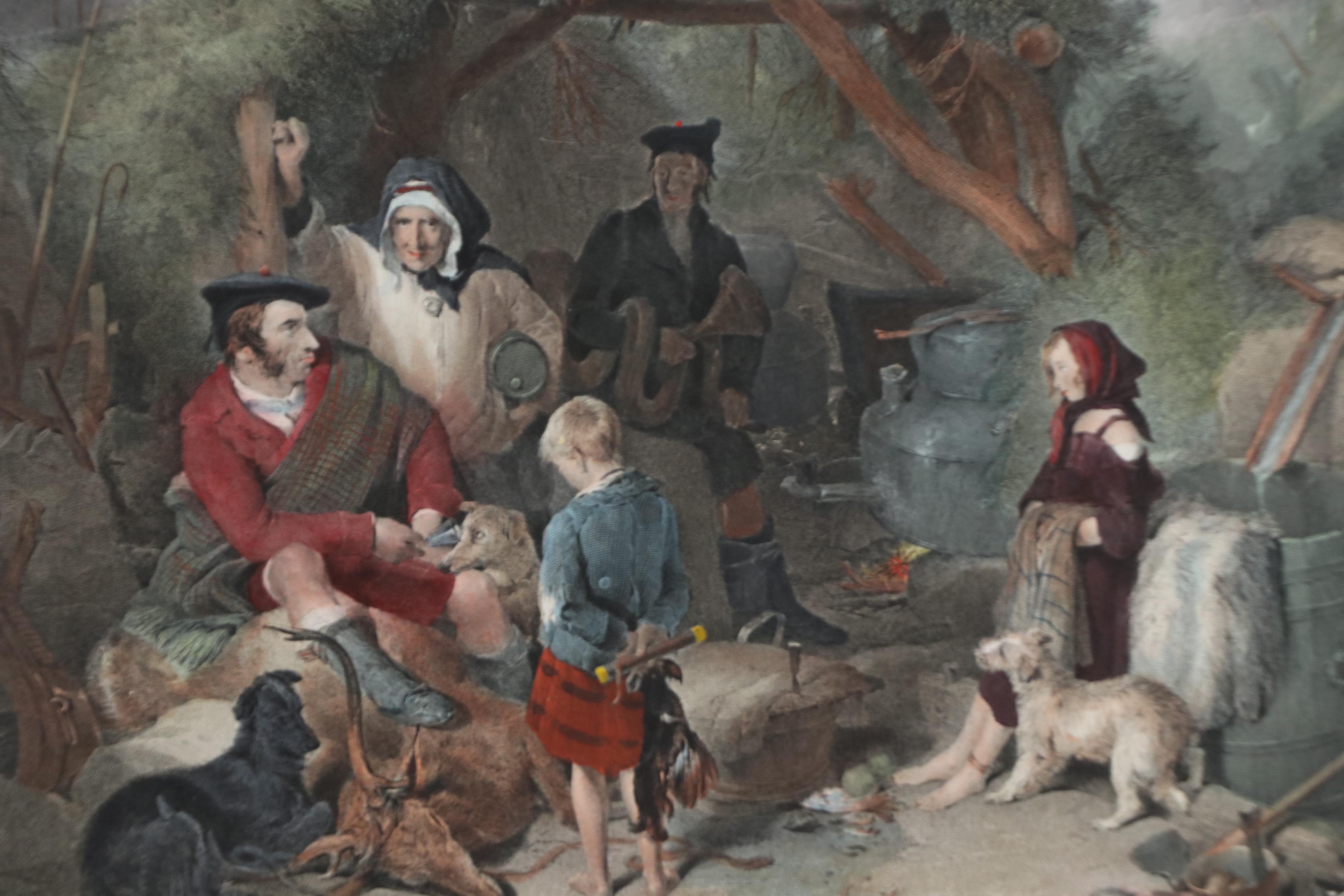 Hand-Colored Engraving After Sir Edwin Landseer "The Highland Whiskey Still"