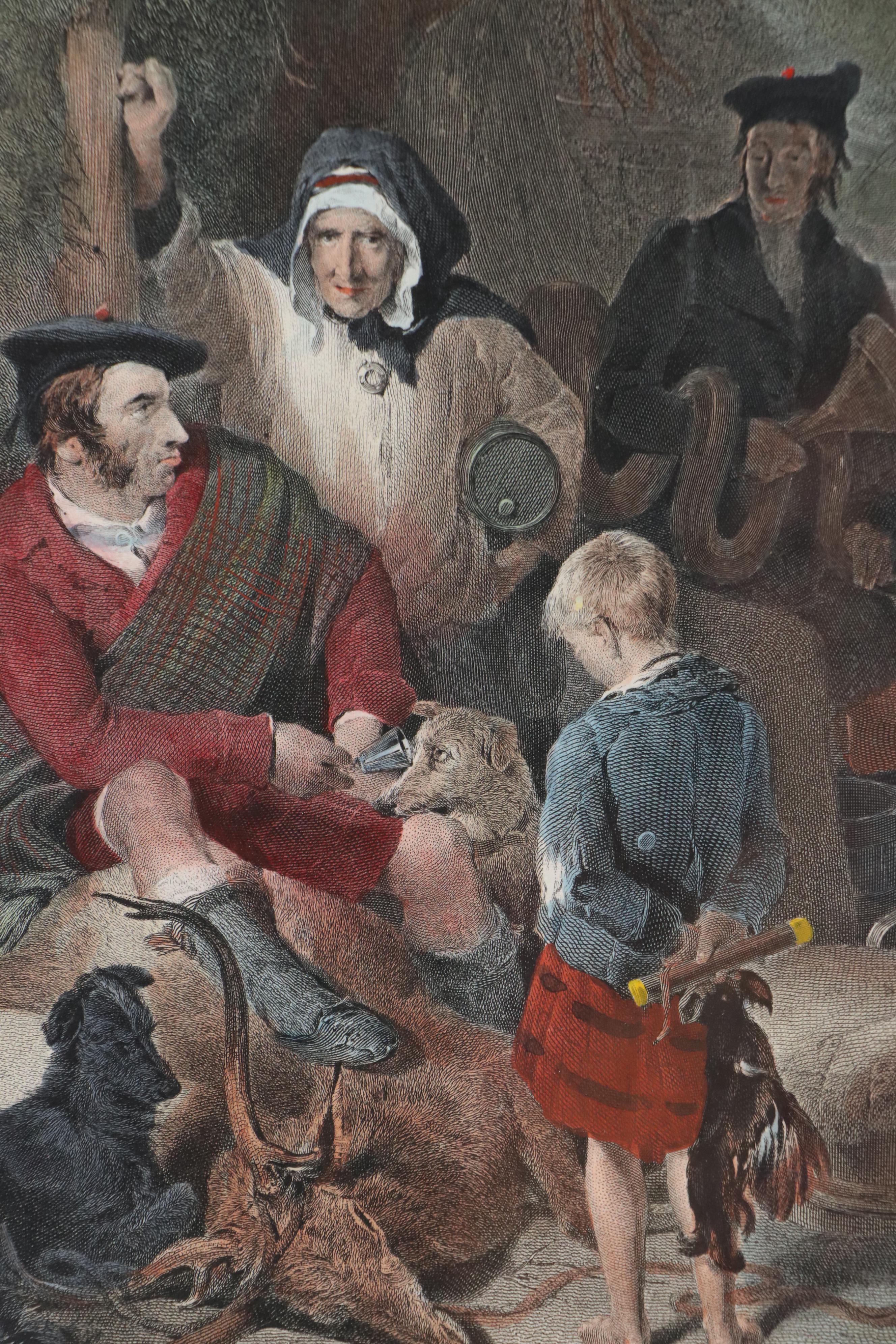 Hand-Colored Engraving After Sir Edwin Landseer "The Highland Whiskey Still"