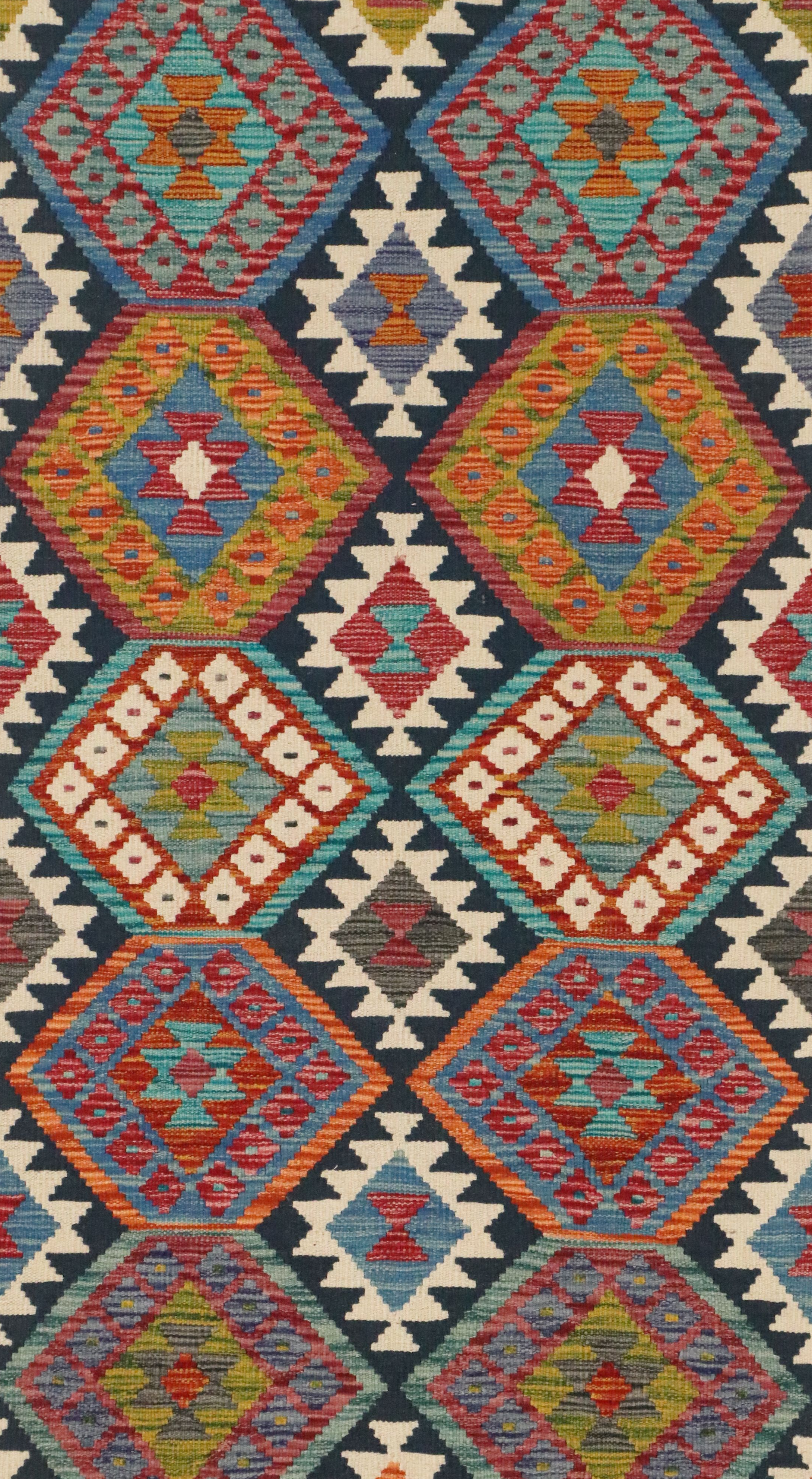 2'10 x 9'10 Handwoven Pakistani Kilim Carpet Runner