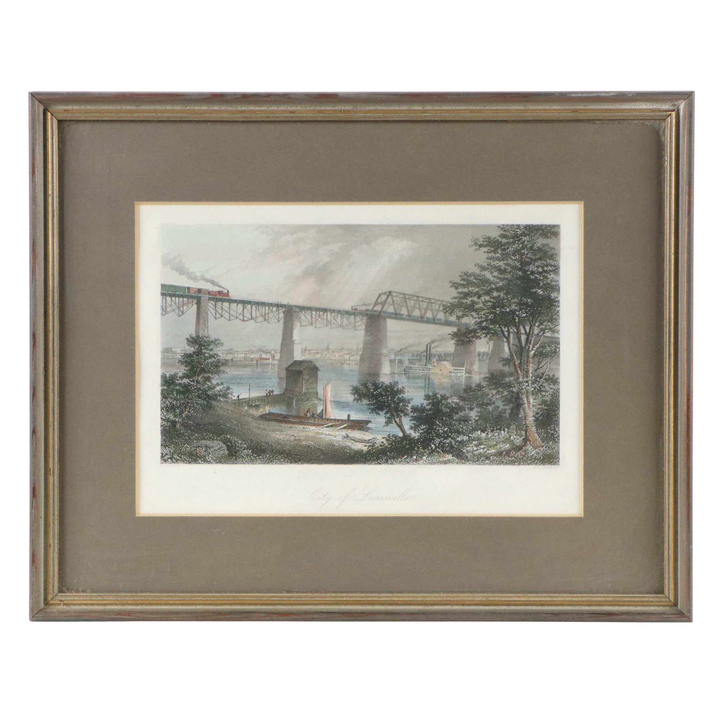 A. C. Warren Hand-Colored Engraving "City of Lousiville," 1872