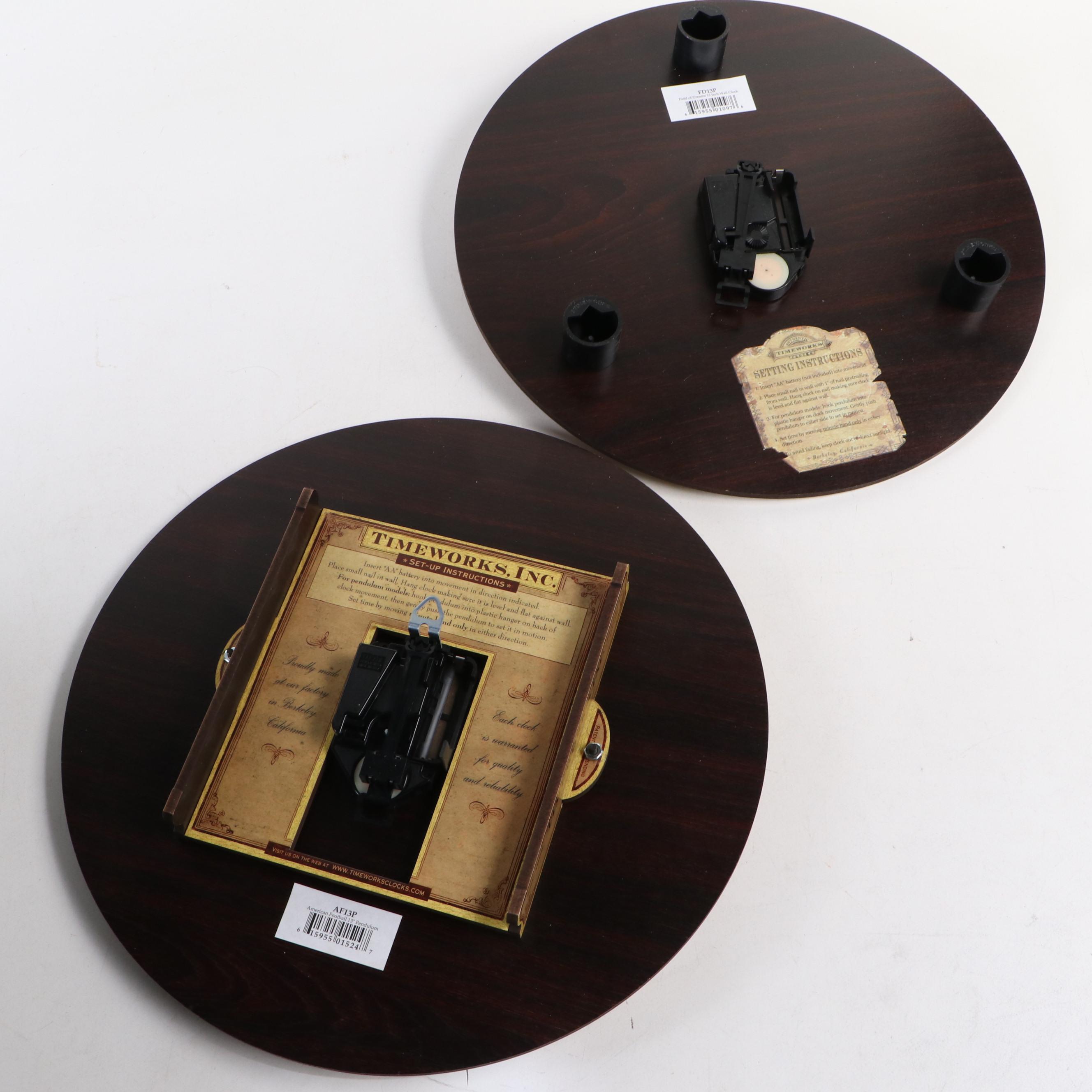 Timeworks American Football and "Field of Dreams" Pendulum Wall Clocks