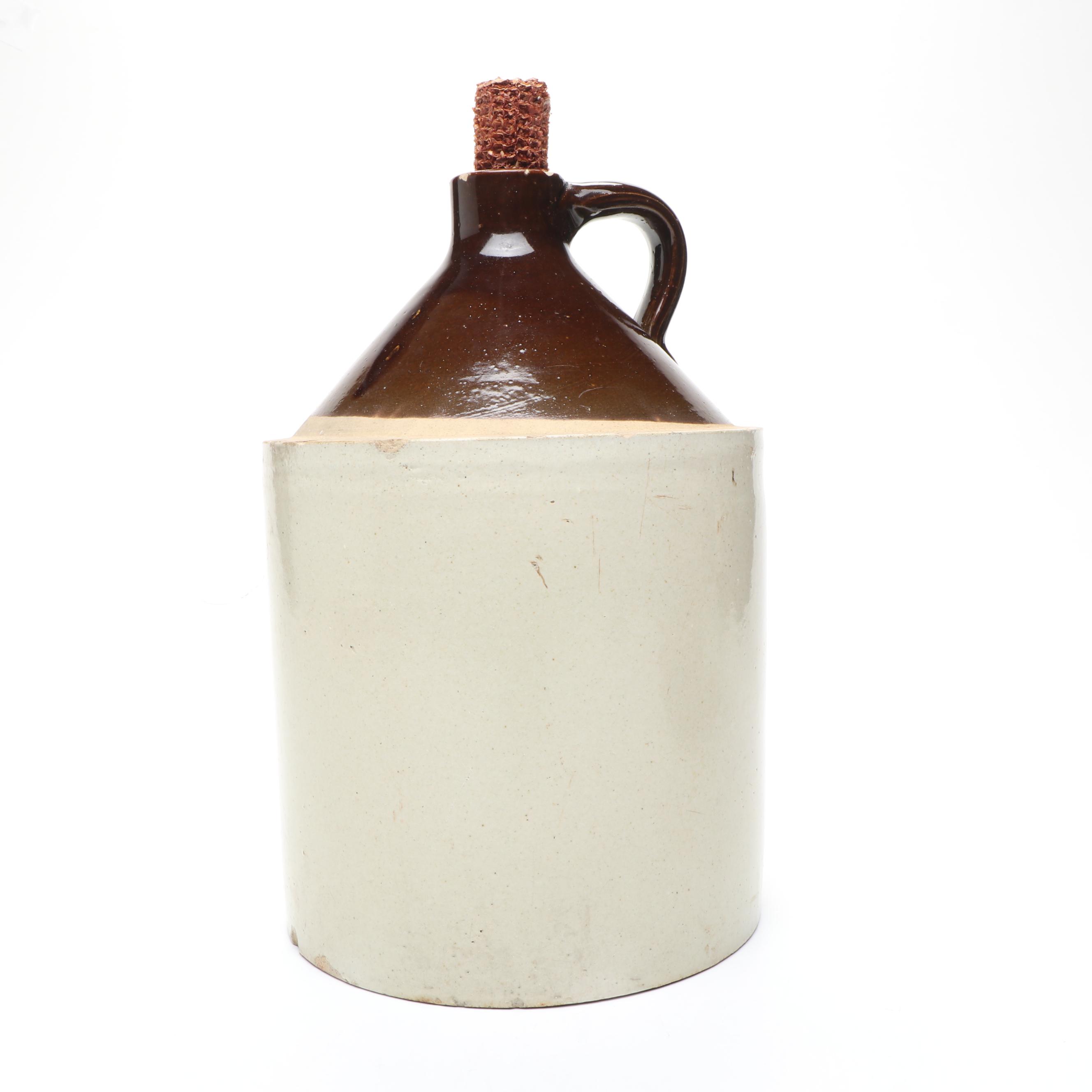 Stoneware Handled Jug with Ceramic Planter