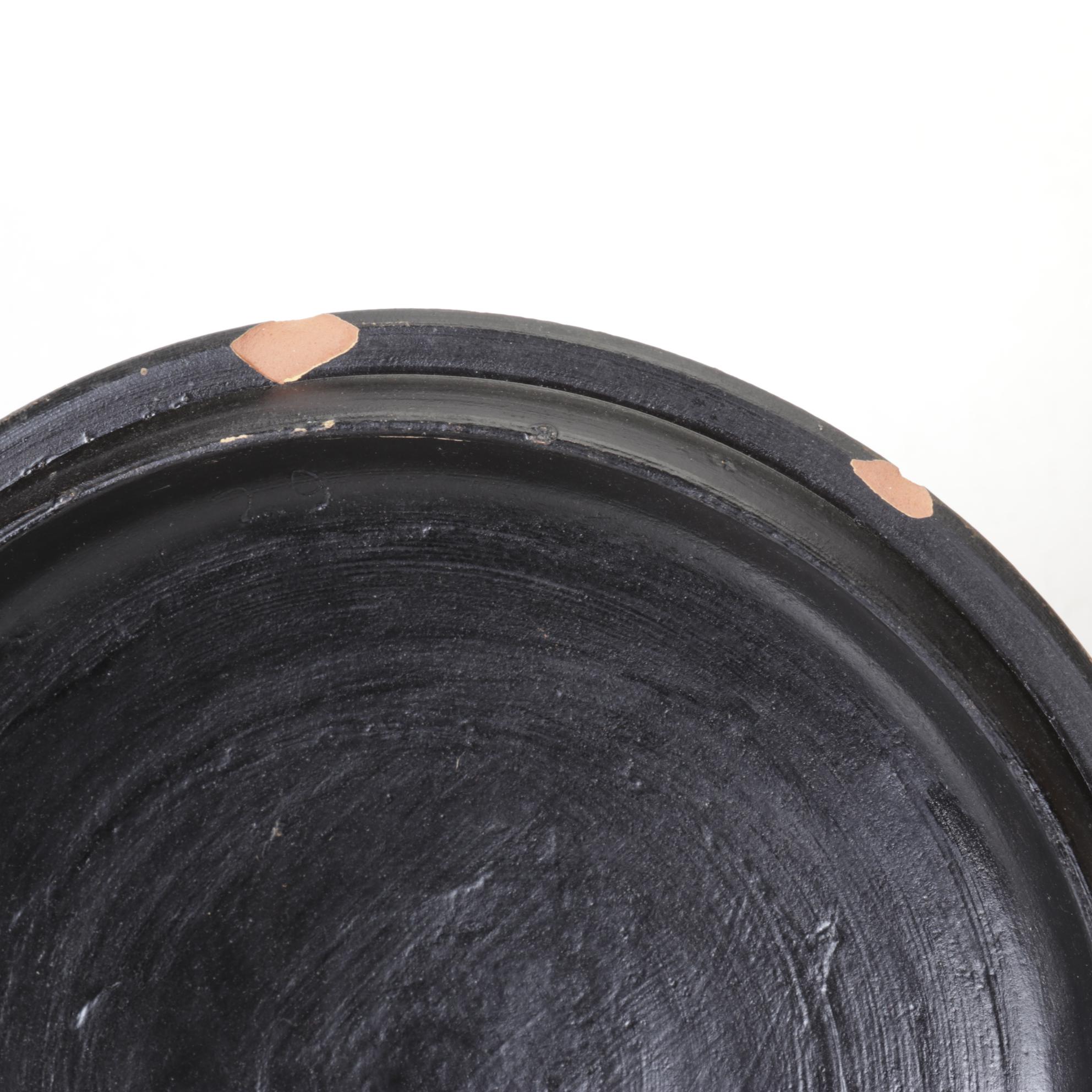 Reproduction Hand-Decorated Terracotta Corinthian Pyxls Jar