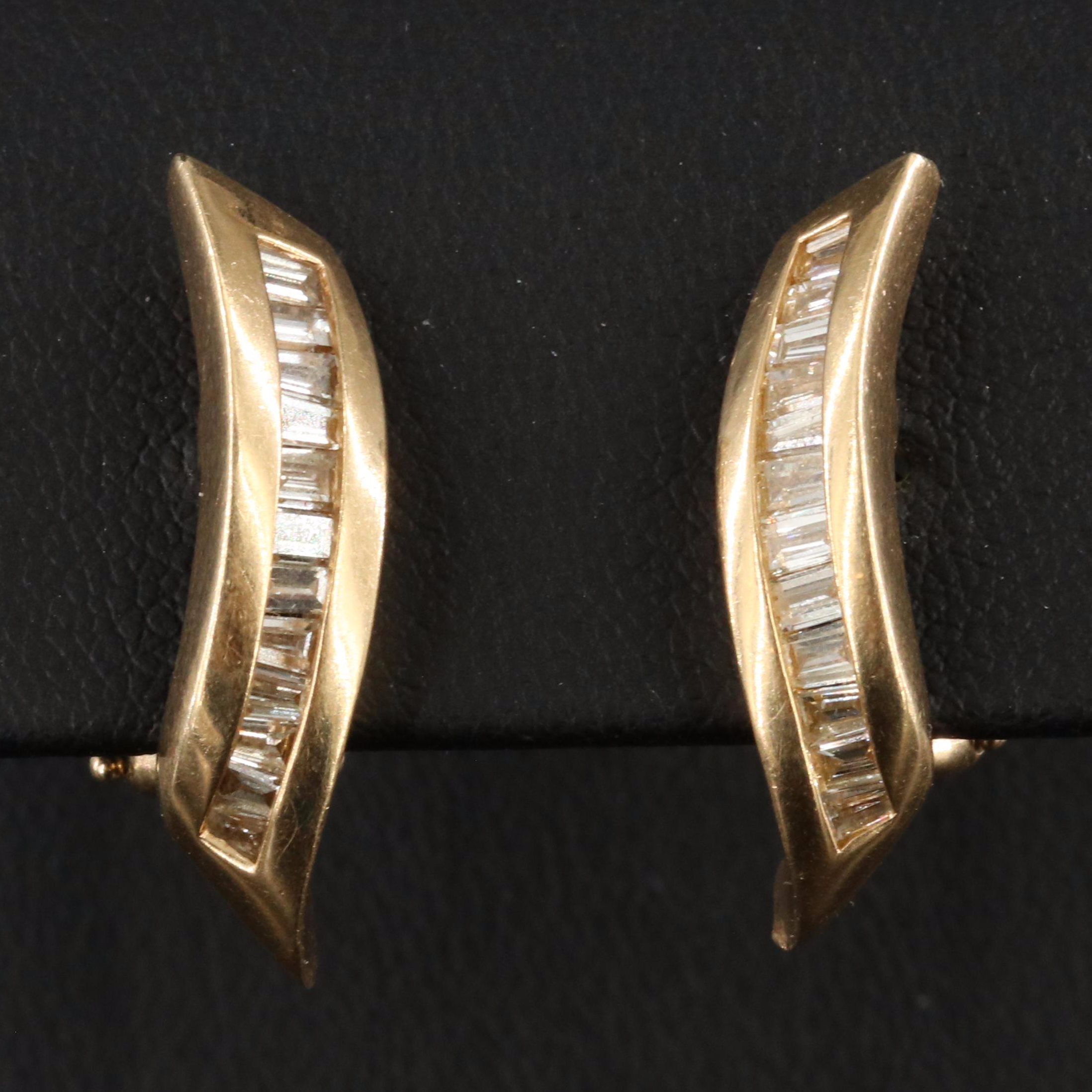 14K 0.93 CTW Diamond Ribbon Earrings