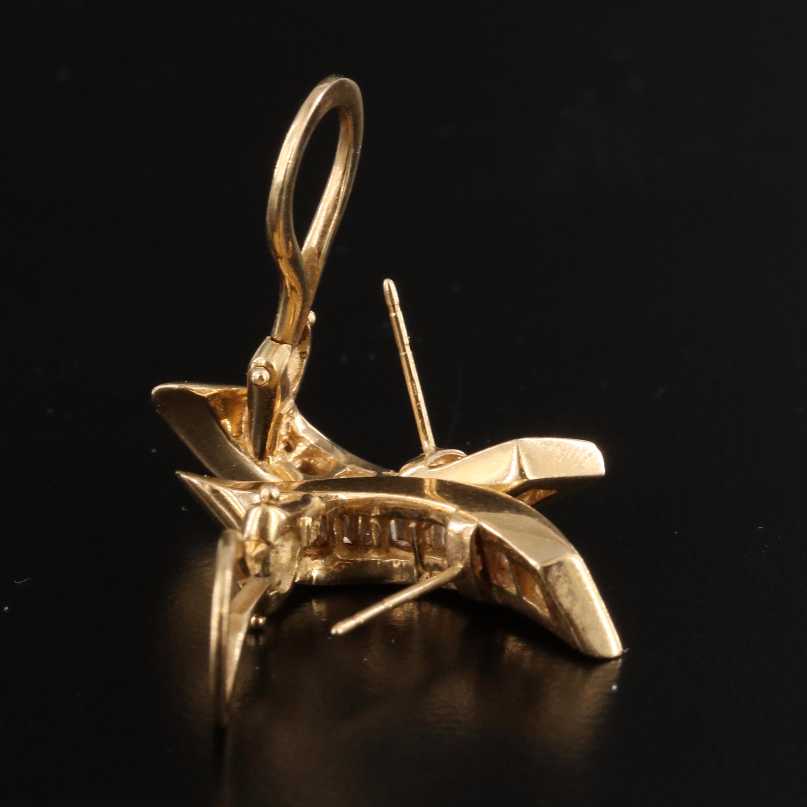 14K 0.93 CTW Diamond Ribbon Earrings