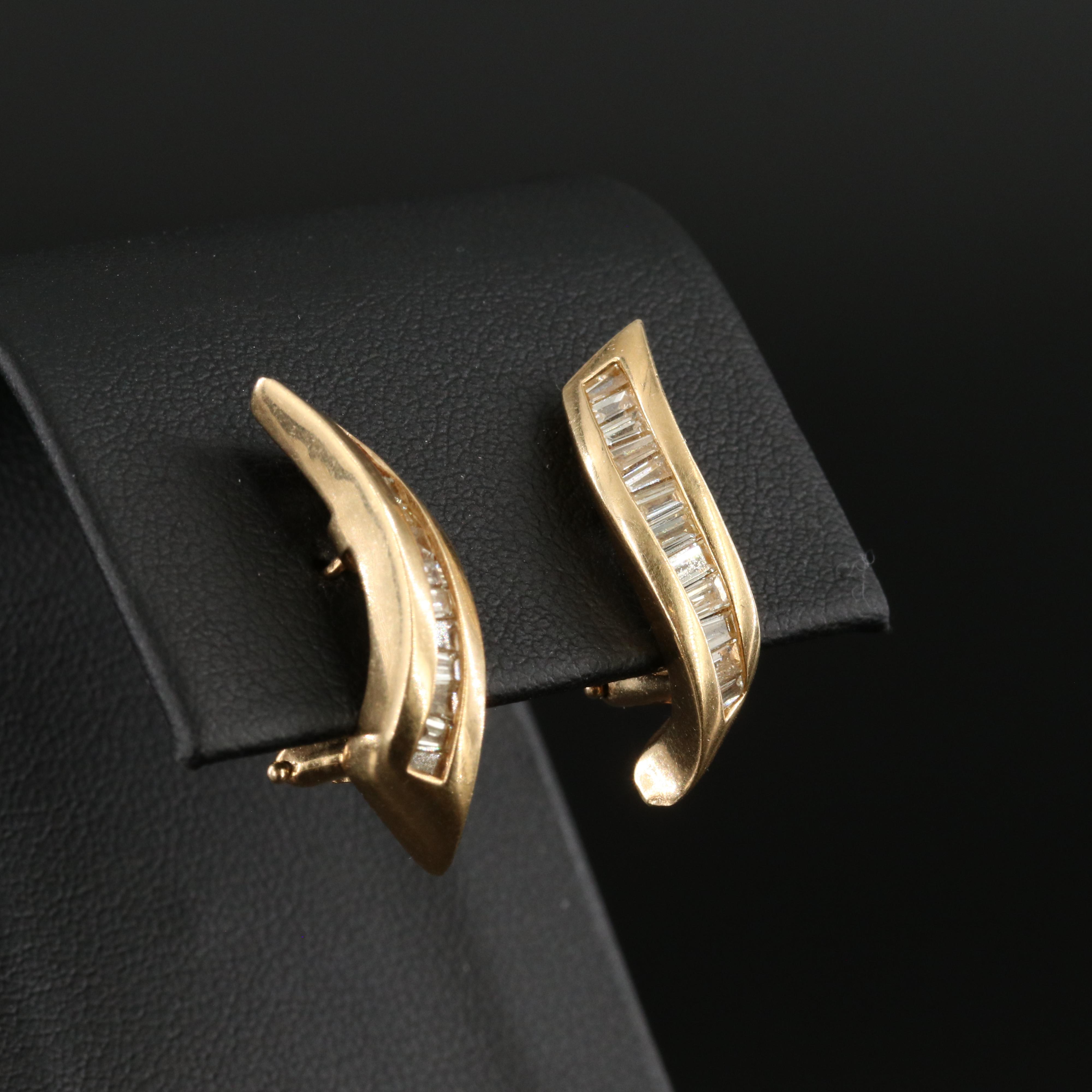 14K 0.93 CTW Diamond Ribbon Earrings