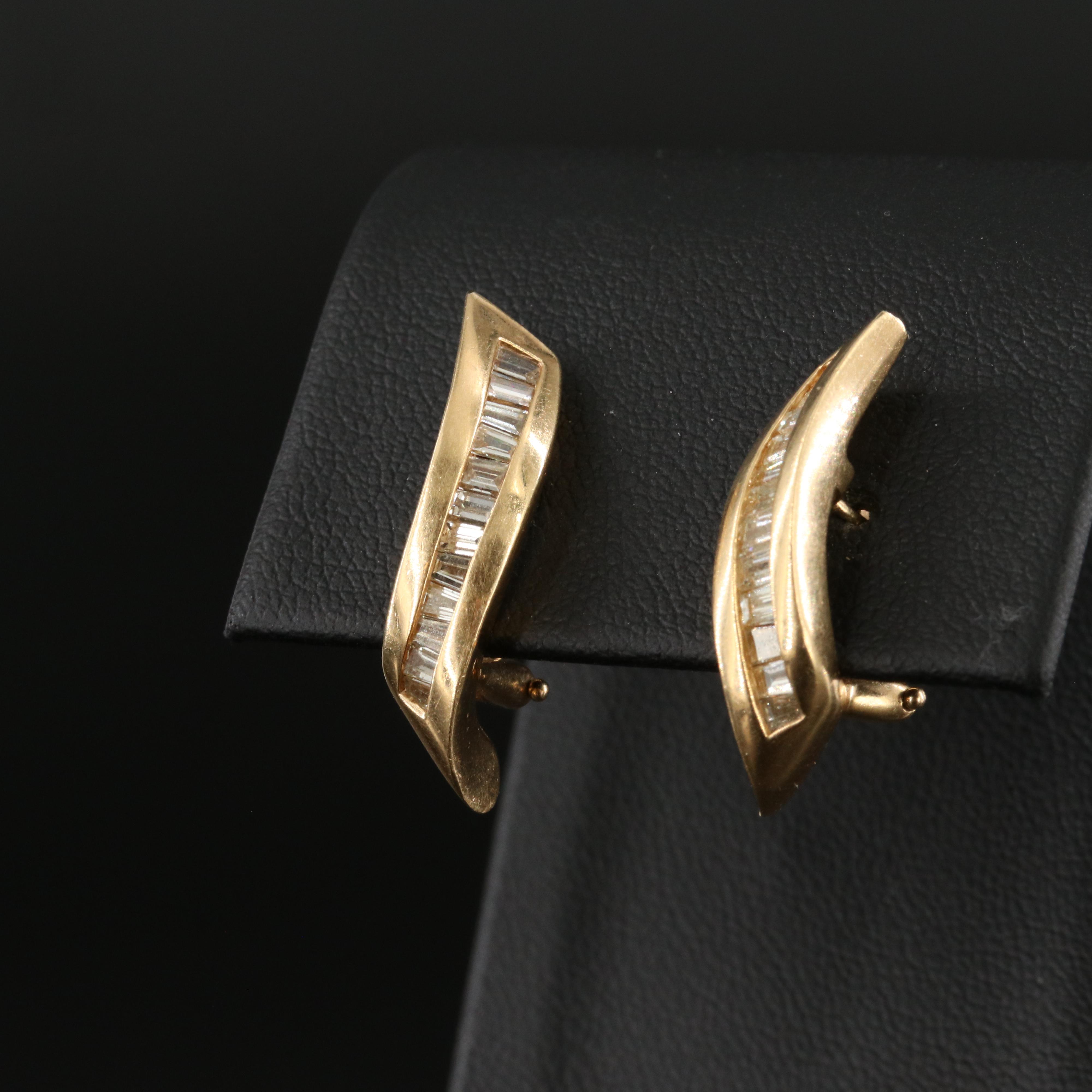 14K 0.93 CTW Diamond Ribbon Earrings