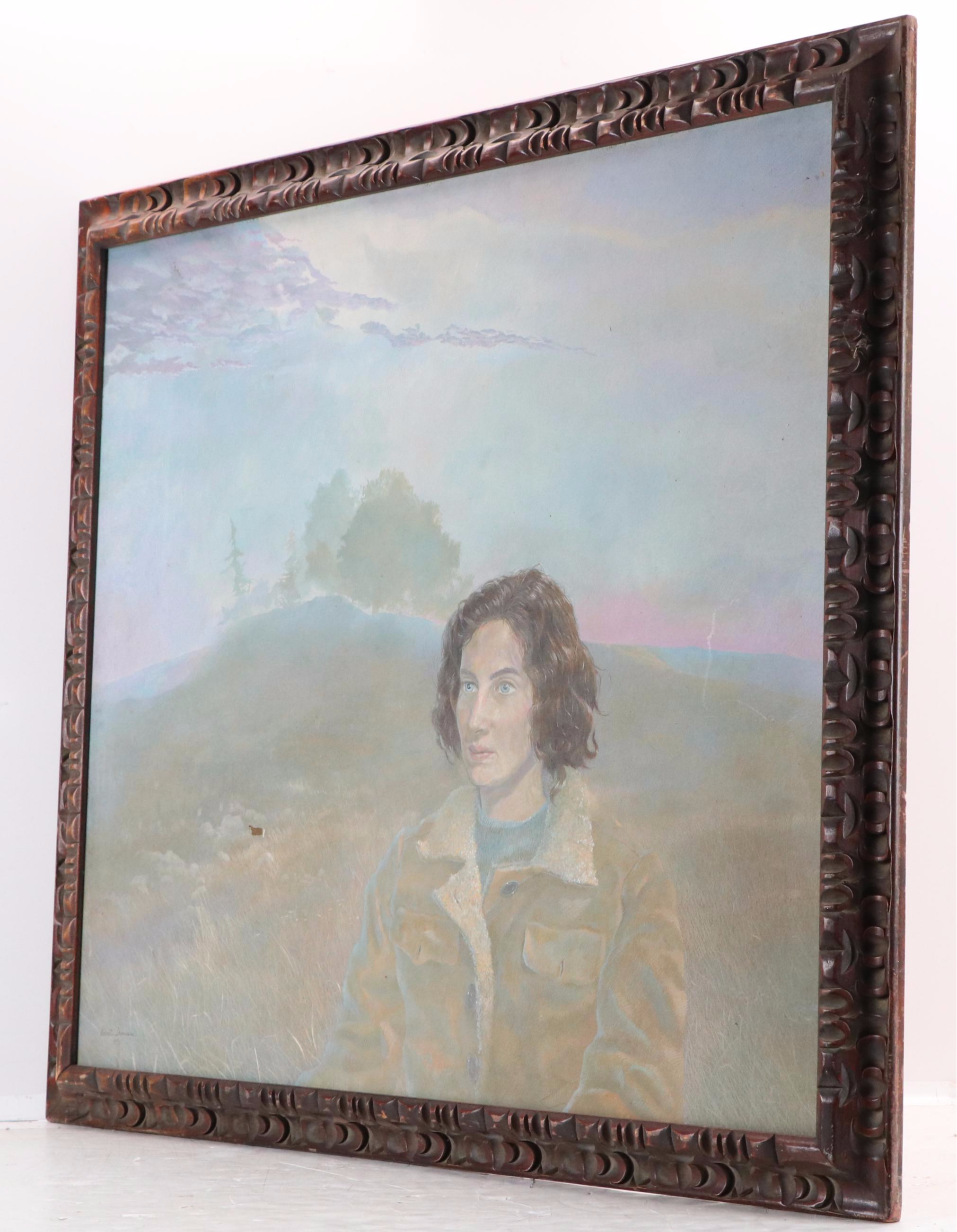 Robert Duncan Gouache Portrait Painting, 1971