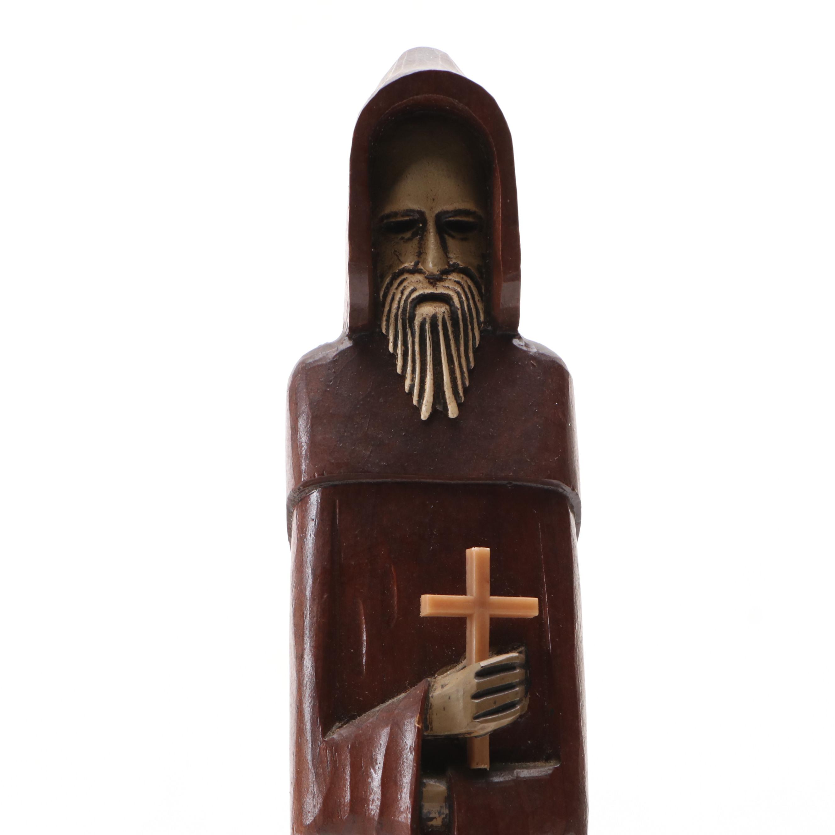 Florentine Madonna and Child Icon with Spanish Style Santos Monk