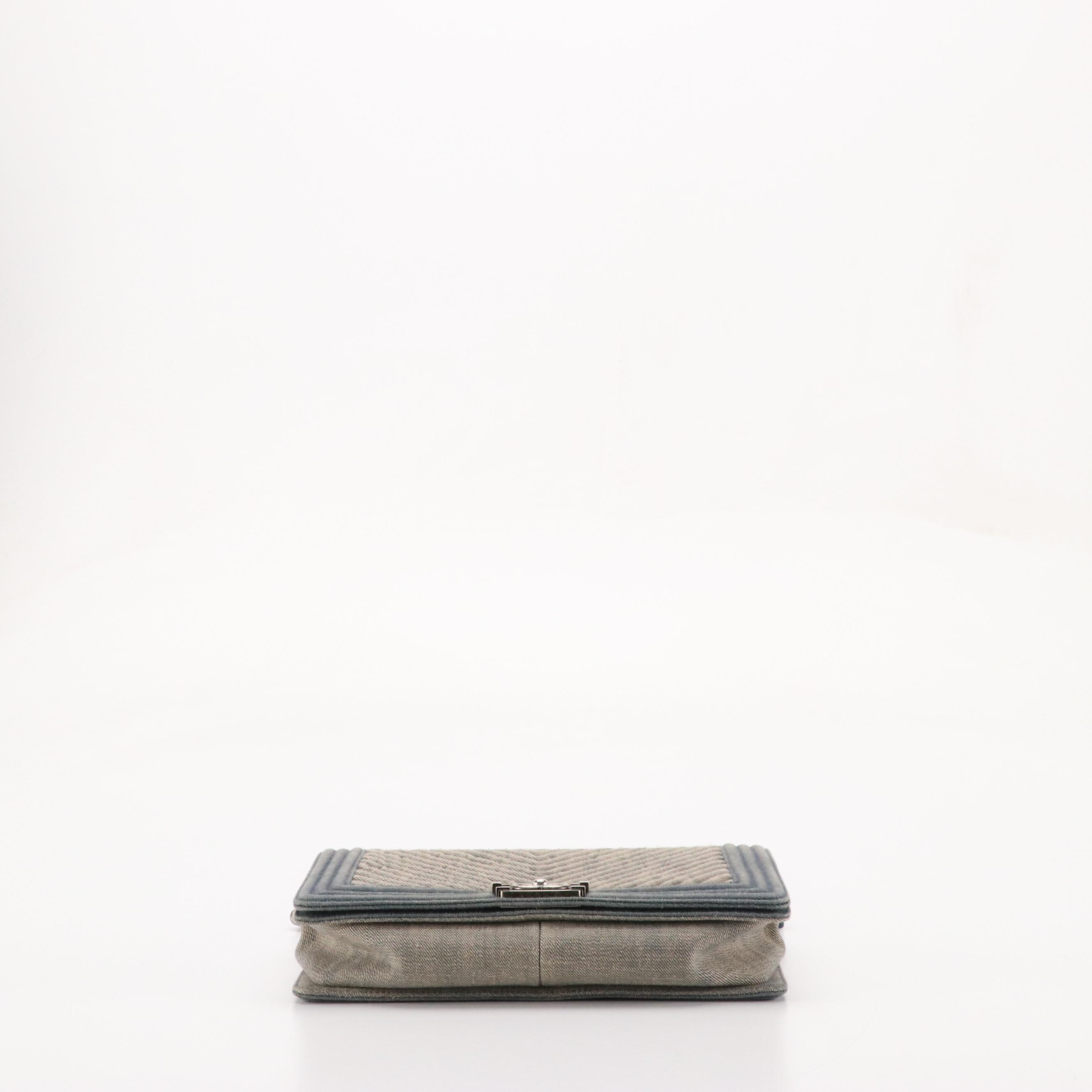 Chanel Boy New Medium Bag in Chevron Stitched Denim