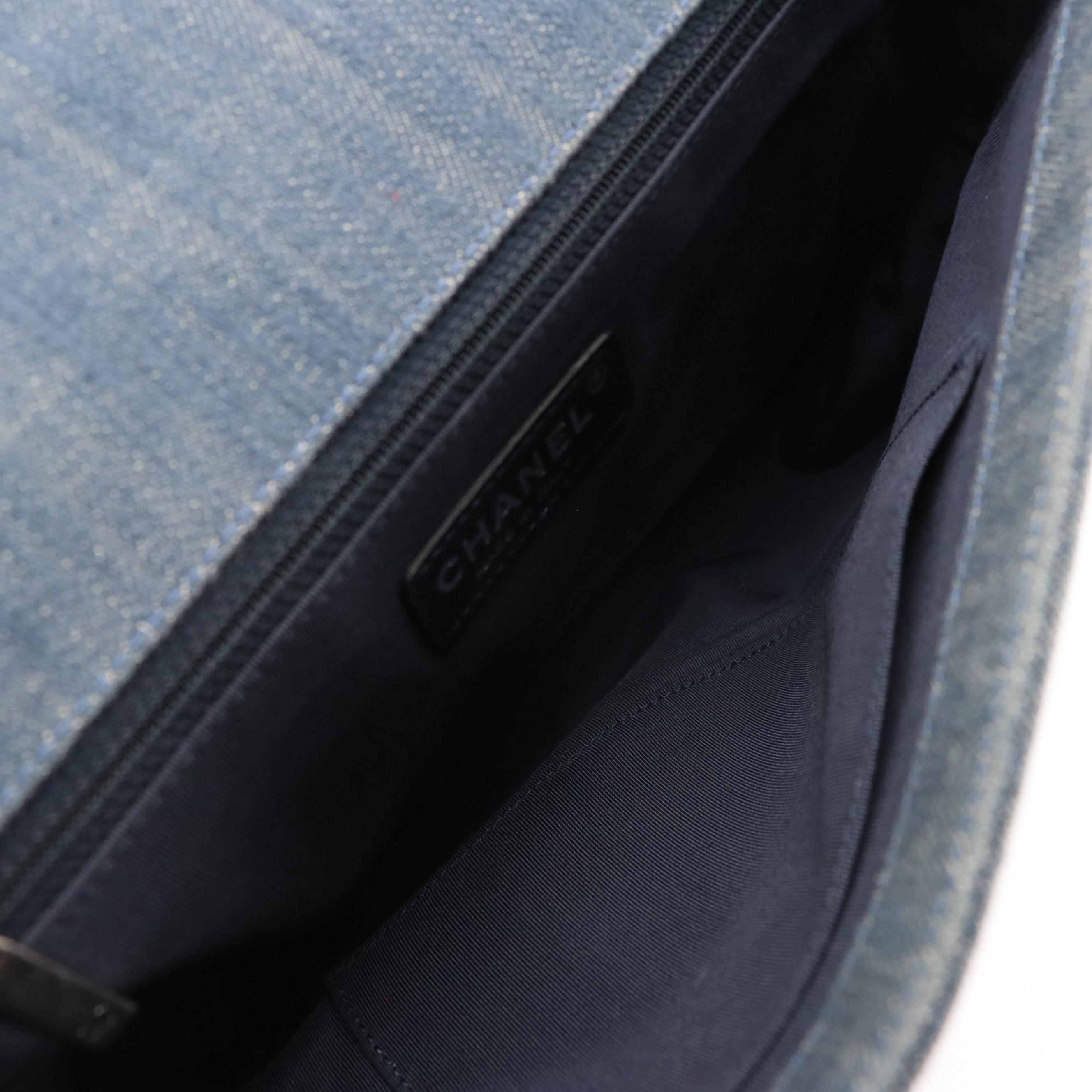 Chanel Boy New Medium Bag in Chevron Stitched Denim