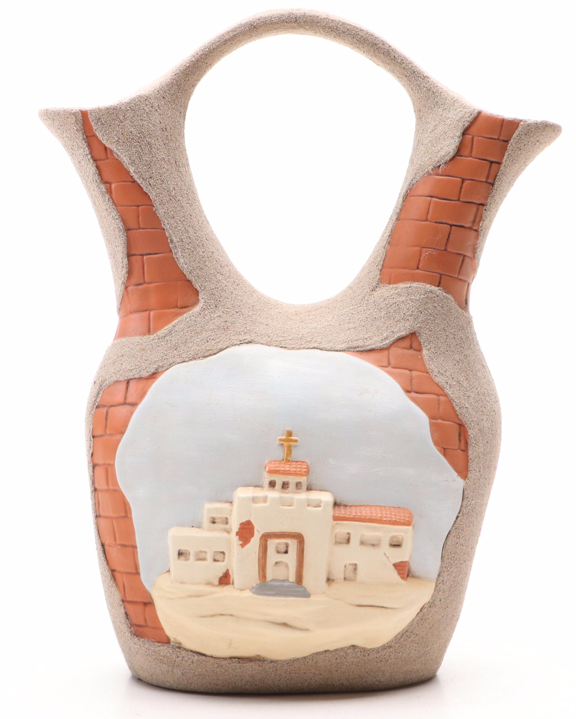 Melanie Ross Southwest Art Pottery Wedding Vase with Earthenware Bud Vase