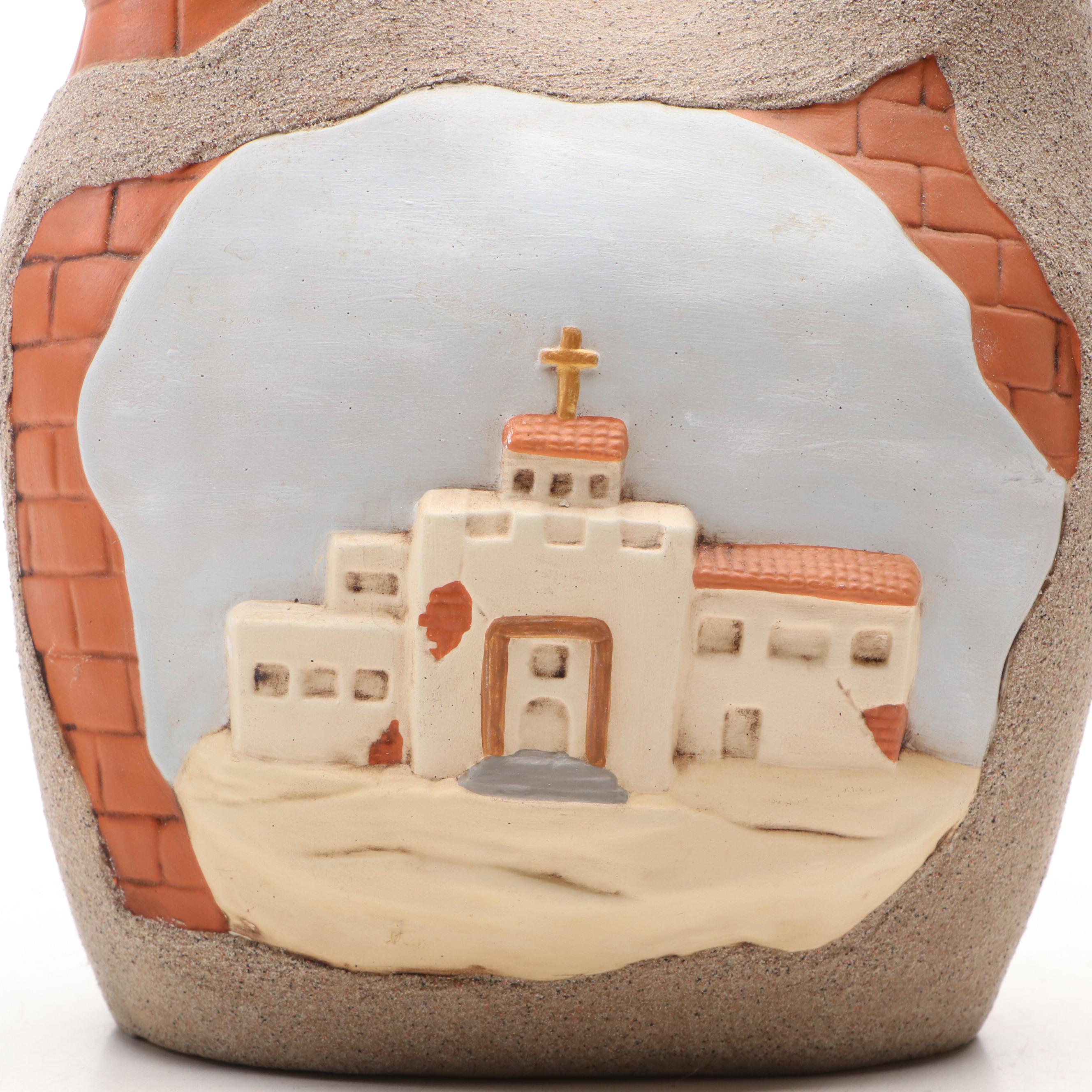 Melanie Ross Southwest Art Pottery Wedding Vase with Earthenware Bud Vase