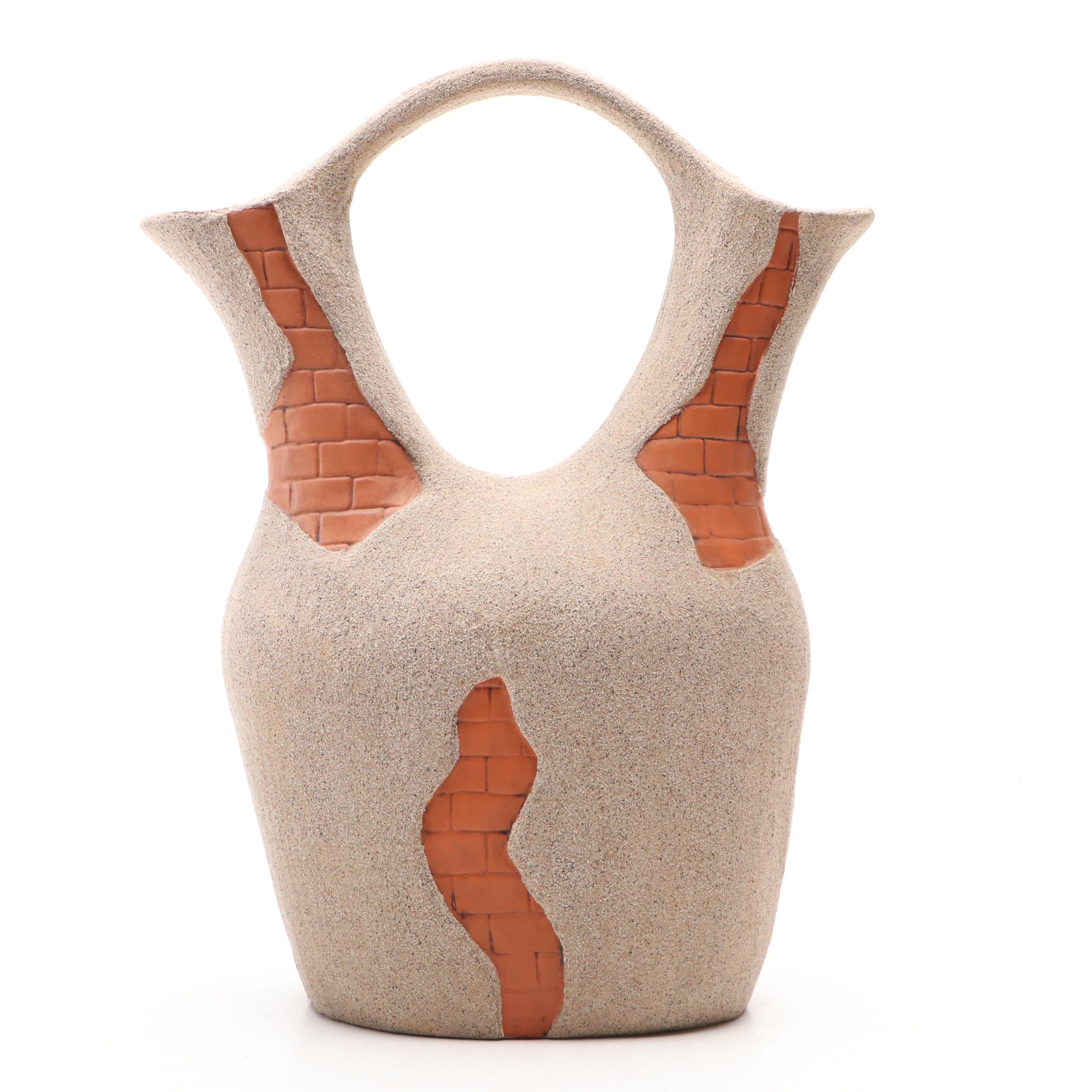 Melanie Ross Southwest Art Pottery Wedding Vase with Earthenware Bud Vase
