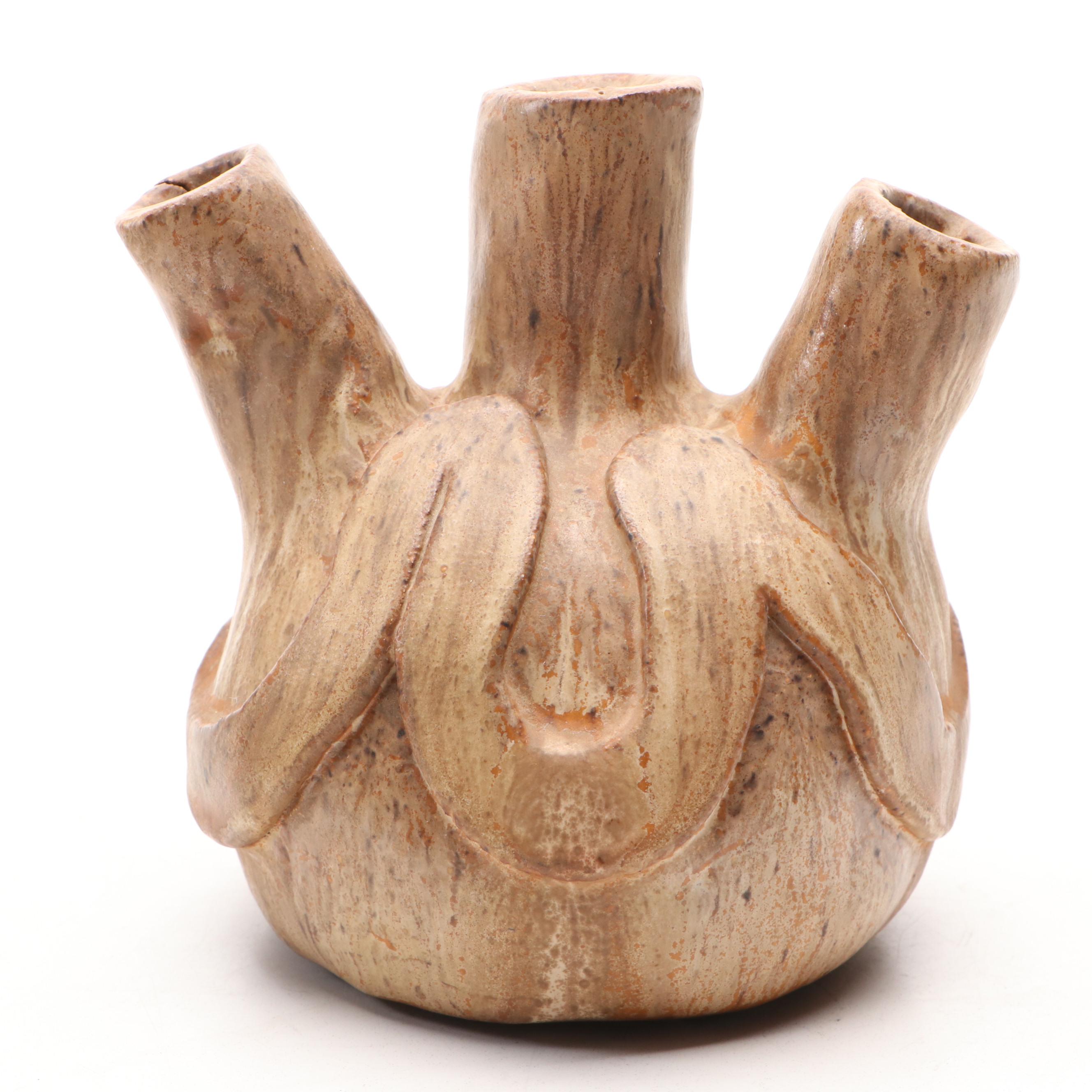 Melanie Ross Southwest Art Pottery Wedding Vase with Earthenware Bud Vase