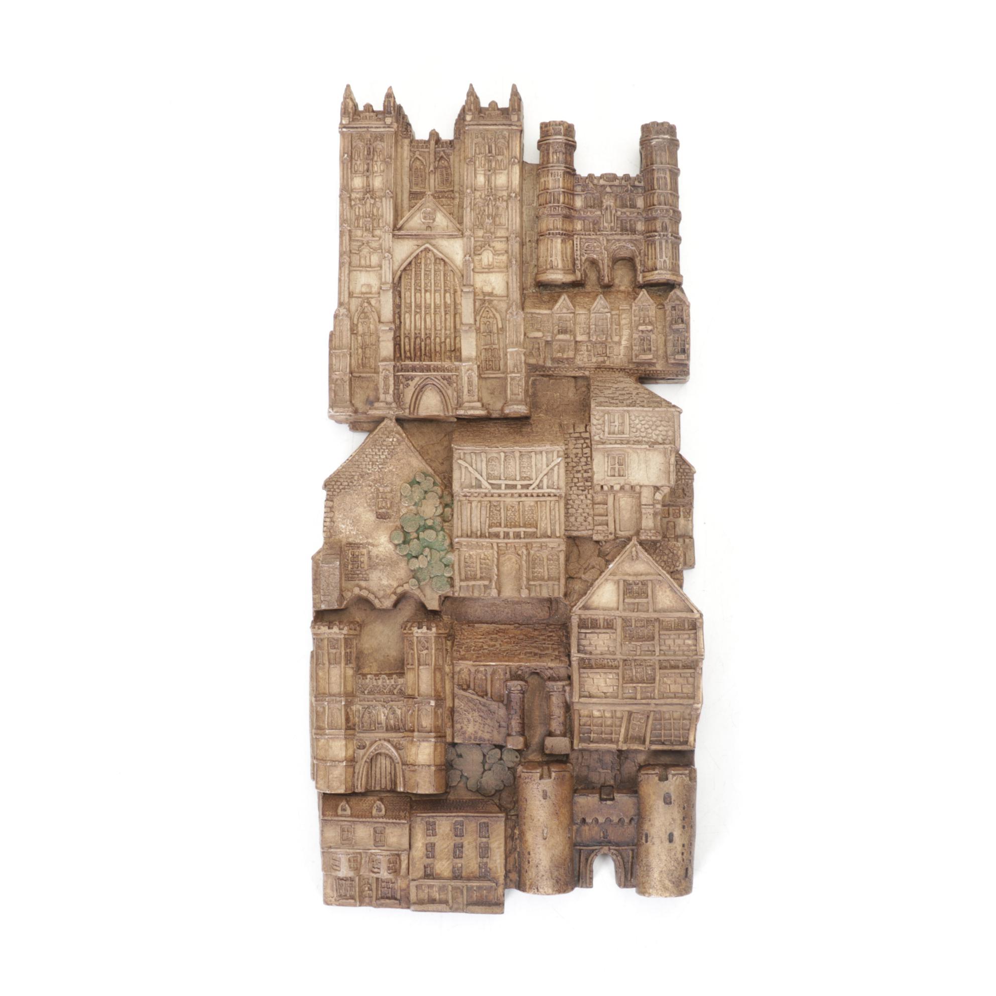 Bernard Pearson Suffolk Images "Canterbury" Cast Resin Wall Decoration, 1984