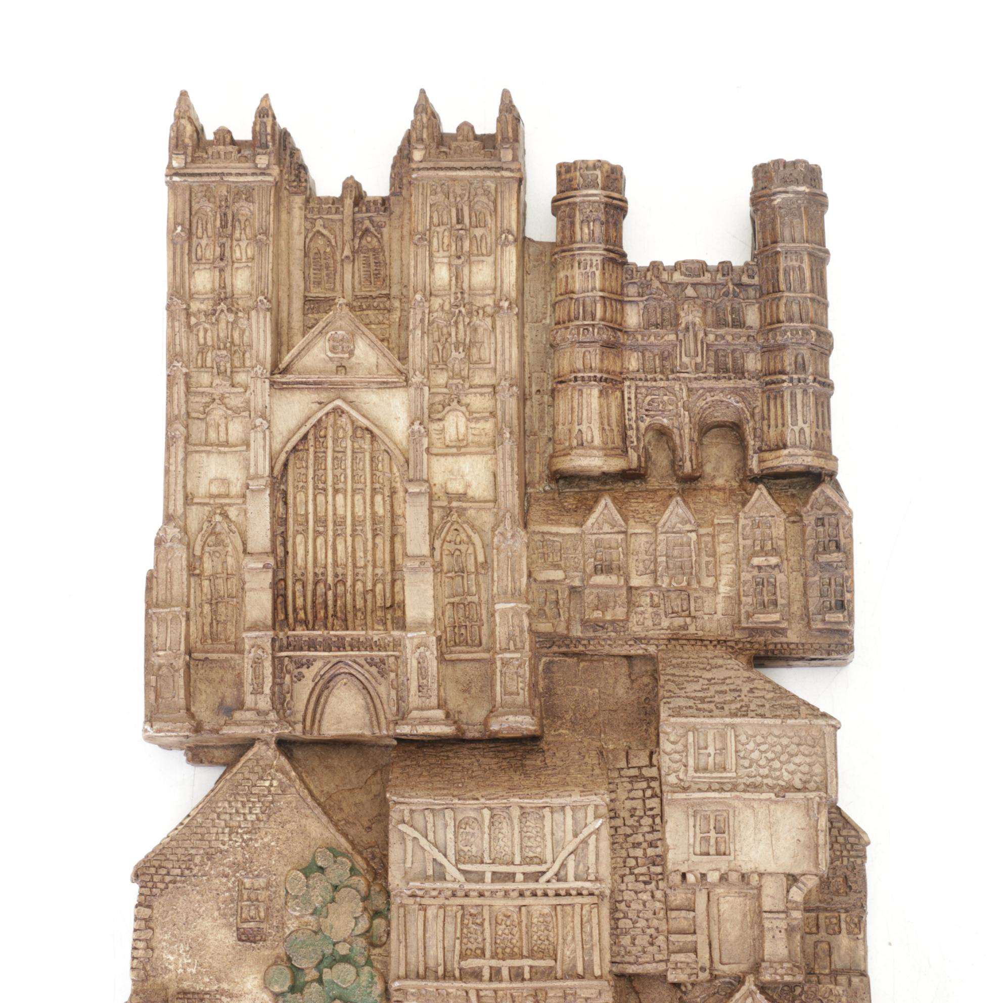Bernard Pearson Suffolk Images "Canterbury" Cast Resin Wall Decoration, 1984