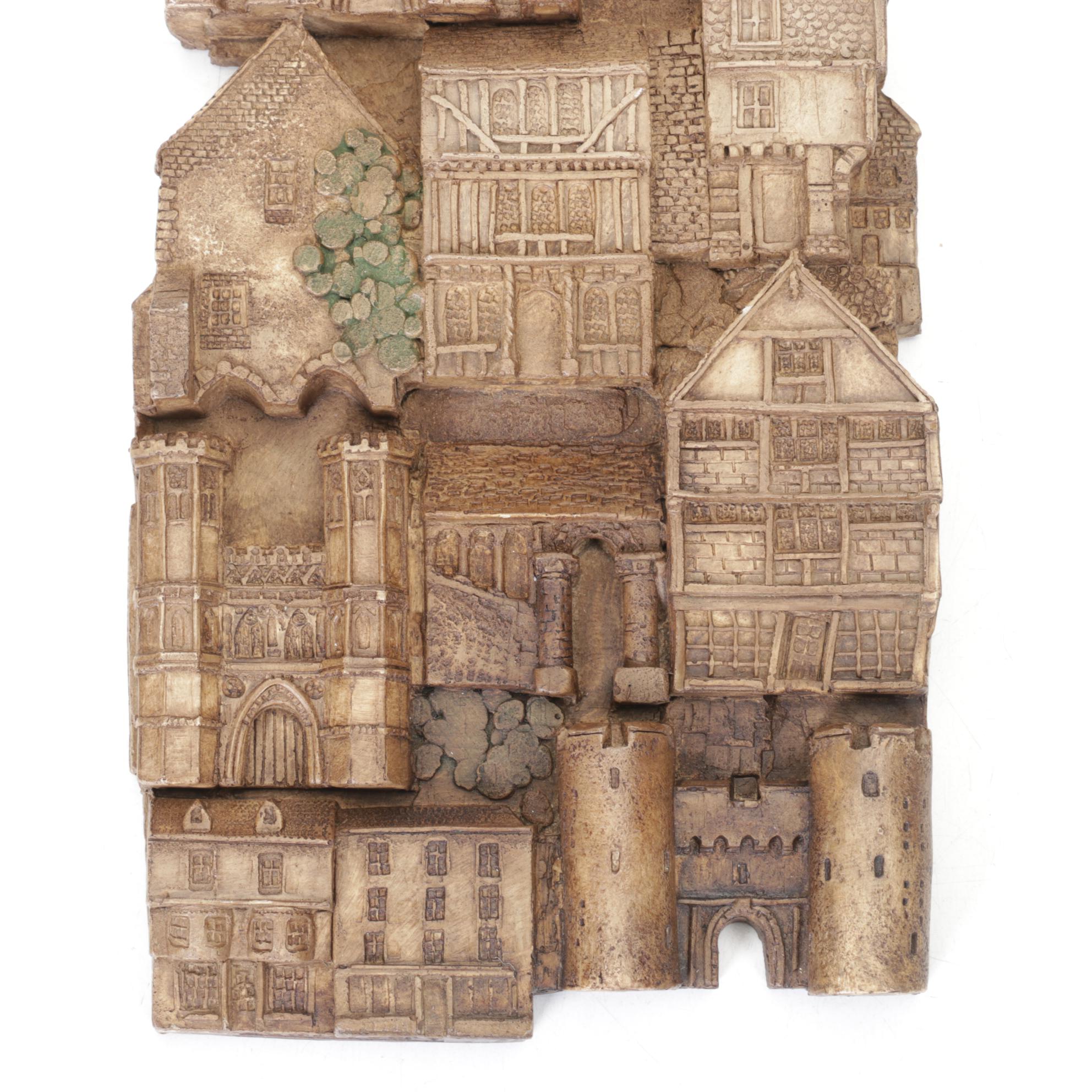 Bernard Pearson Suffolk Images "Canterbury" Cast Resin Wall Decoration, 1984