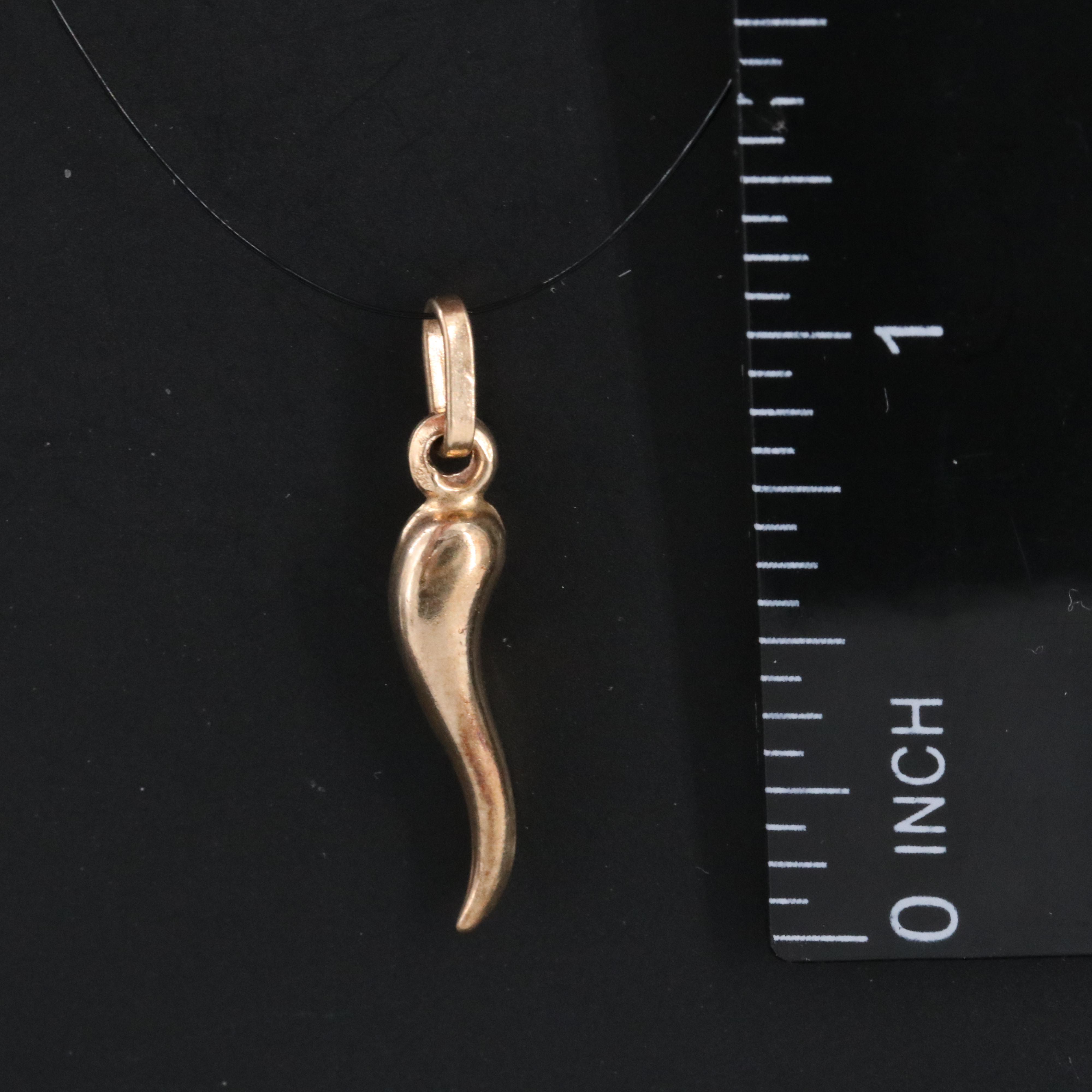 Italian 14K Cornicello Pendant